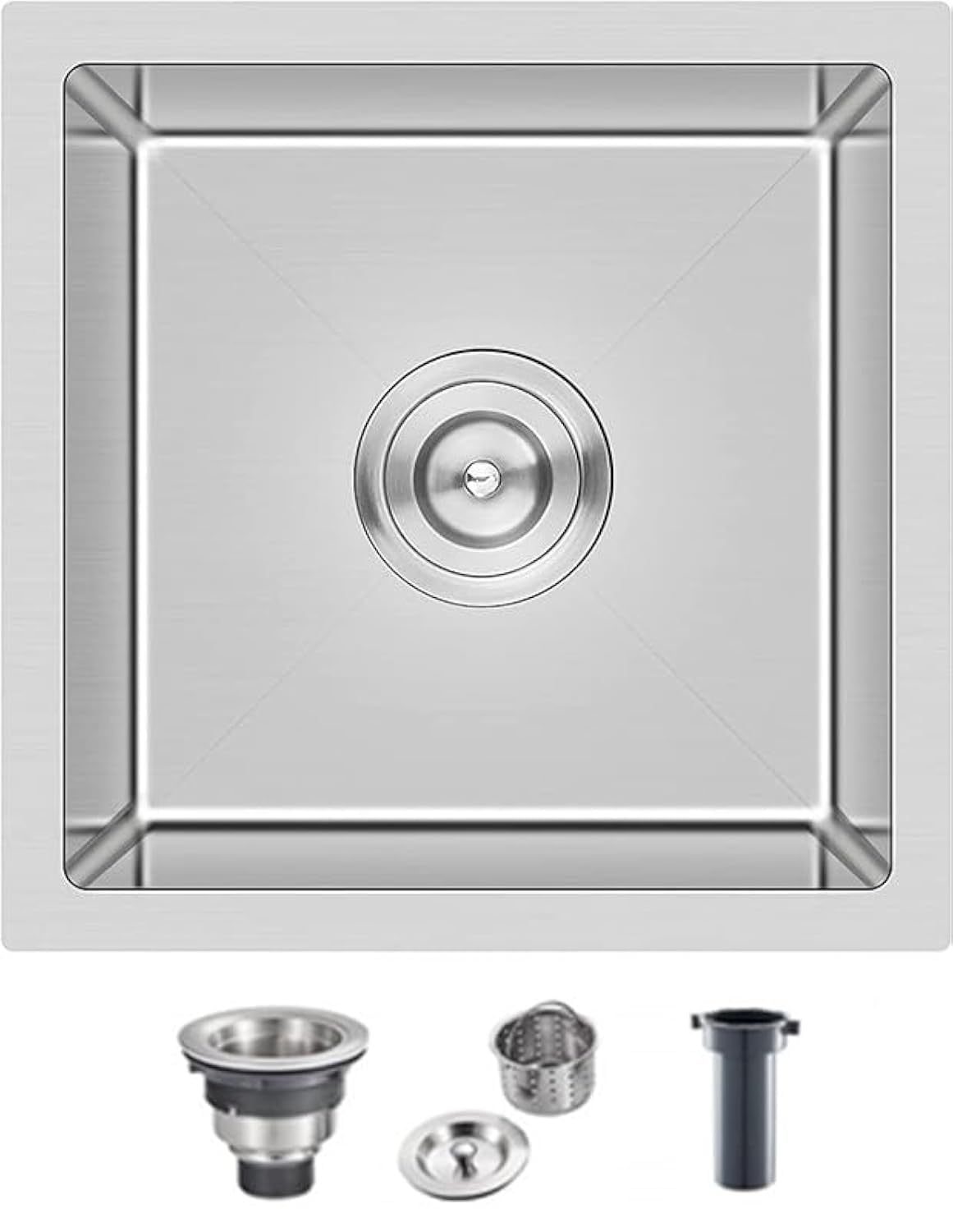 MESIDA 15 Inch Single Bowl Undermount Stainless Steel Kitchen Sink - SUS304 Grade, 15