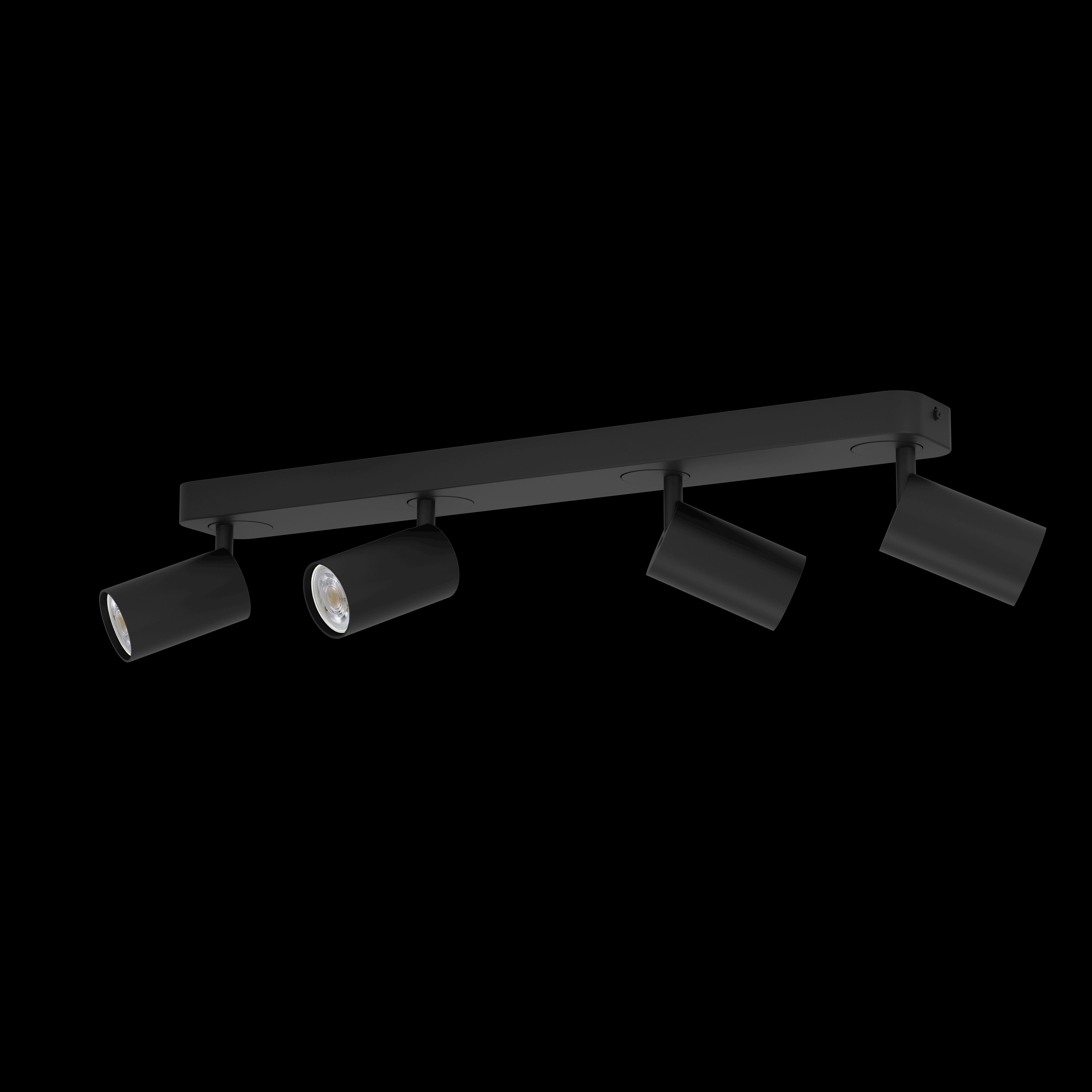Eglo Connect Telimbela Z Smart 4-Light Bar Spotlight in Black - Modern LED Lighting for Indoor/Outdoor Use, Smart Home Control, Patio & Garden Illumination
