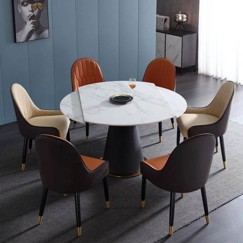 Frederica II Sintered Stone Extendable Dining Table - Modern Expandable Kitchen Table for 6-10 People - Perfect for Family Gatherings & Dinner Parties