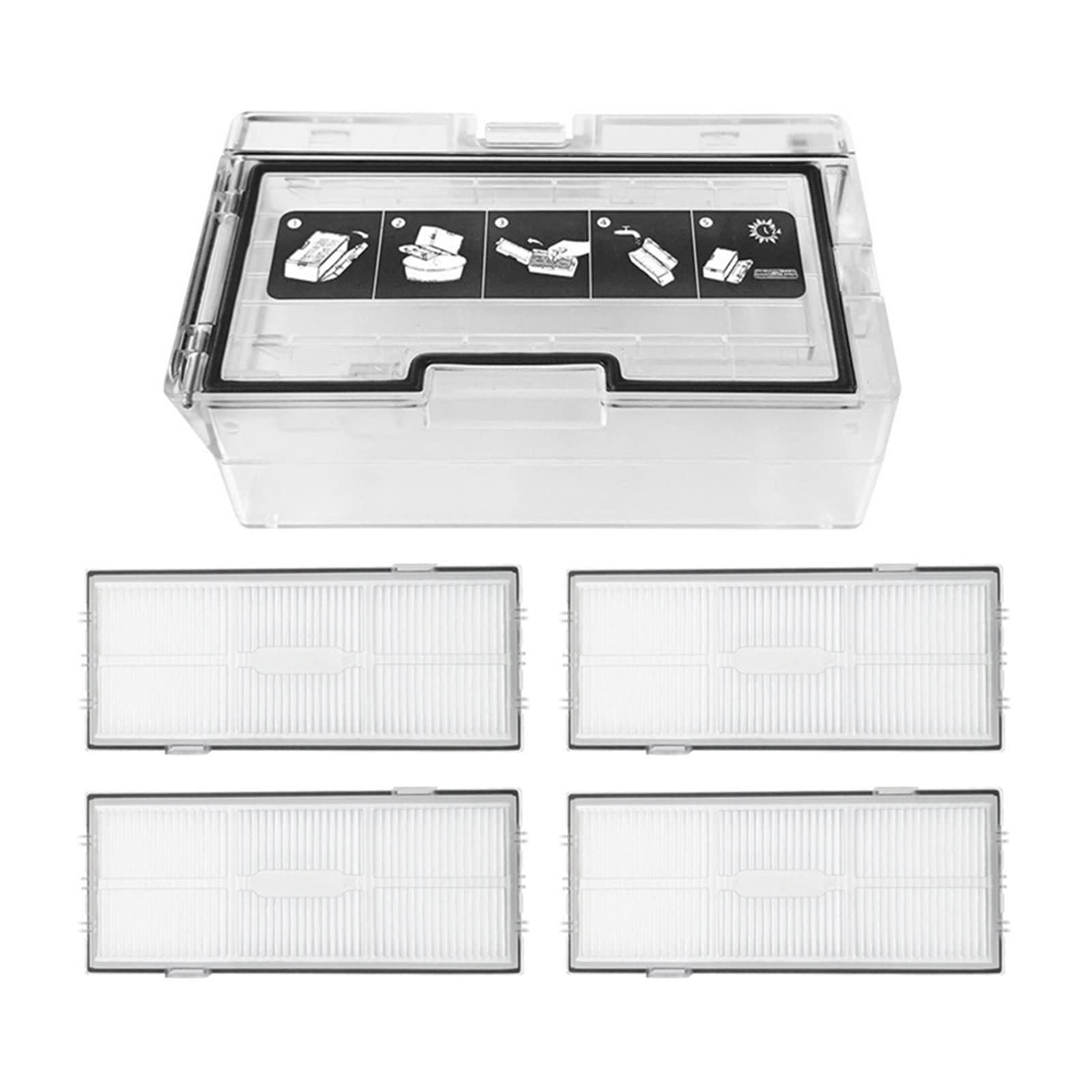 **WENCY HEPA Filter Dust Box - Compatible with Xiaomi Roborock S7, T7S, T7PLUS Robot Vacuum Cleaner - 10pcs Replacement Parts for Enhanced Floor Cleaning - Ideal for Pet Hair, Dust, and Allergen Removal**