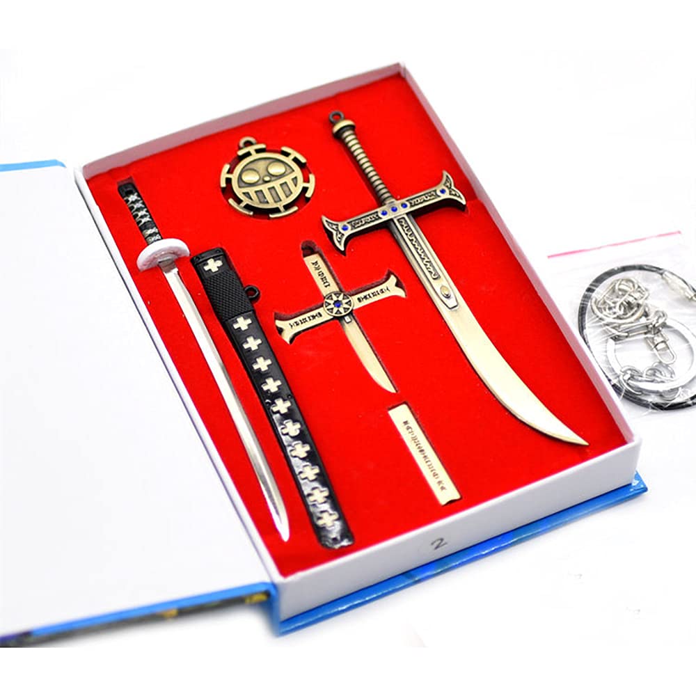 ONE Piece Anime Pendant Keychain Set - 6 Pcs Alloy Metal Keychains with Weapon Models for Cosplay Accessories | Perfect Gift for Anime Fans & Collectors (Great for Keychains, Backpacks, Cosplay Events and Anime Decorations)