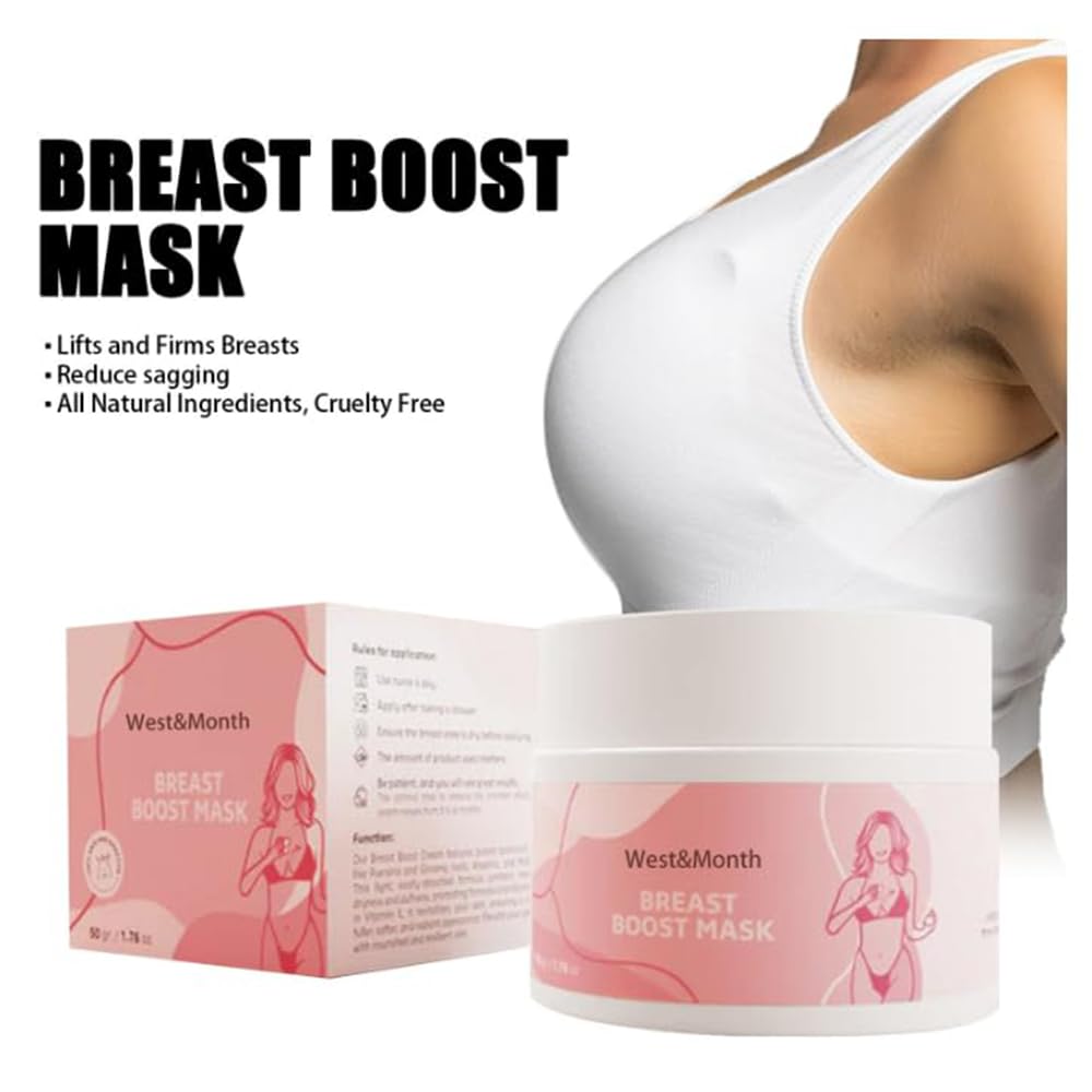 **Glowavenue Breast Enhancement Mask & Firming Cream Set (2Pcs) – Natural Breast Lift & Tightening for Women – Perfect for Spa Nights & Confidence Boost**
