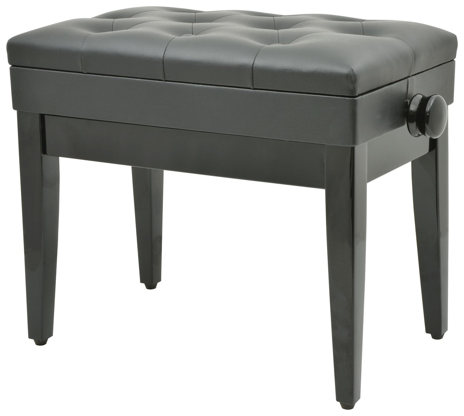 Black Piano Bench with Storage - Adjustable Height, Comfortable Seat for Piano Players - Perfect for Home, Studio, and Music Classrooms