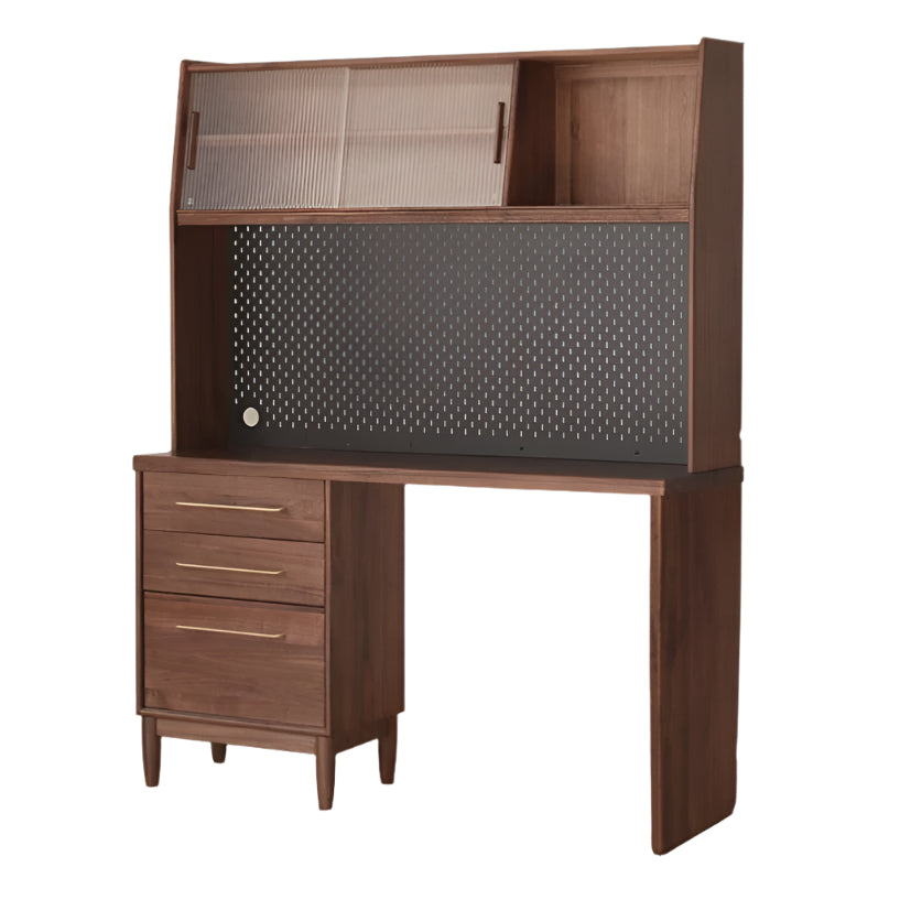 Premium Black Walnut Multi-Function Storage Sideboard - Modern Entryway Console Table with Drawers & Shelves - Perfect for Living Room, Dining Room, or Hallway Organization
