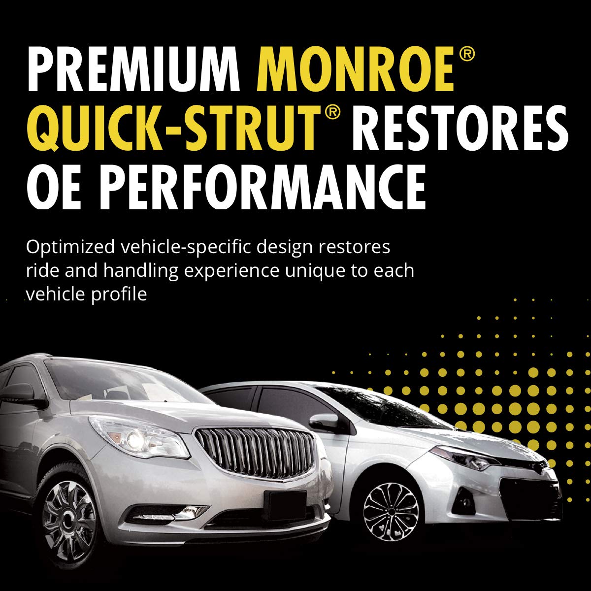 Monroe Quick-Strut 171667 Complete Strut Assembly with Coil Spring - Front or Rear Suspension Replacement for Smooth Ride & Easy Installation | Perfect for Trucks, SUVs, and Sedans