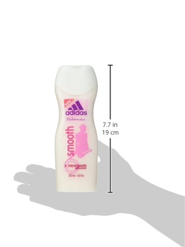 Adidas Smooth Shower Gel for Women - 250ml Moisturizing Body Wash with Aloe Vera & Vitamin E | Refreshing Daily Shower Gel for Soft, Hydrated Skin - Perfect for Gym, Travel & Home Use