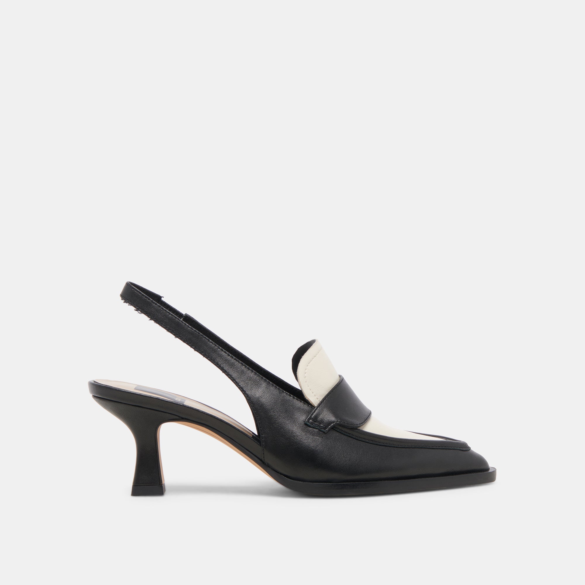 ADELE Black & White Leather Heels for Women - Stylish High Heel Shoes for Parties, Weddings & Evening Events