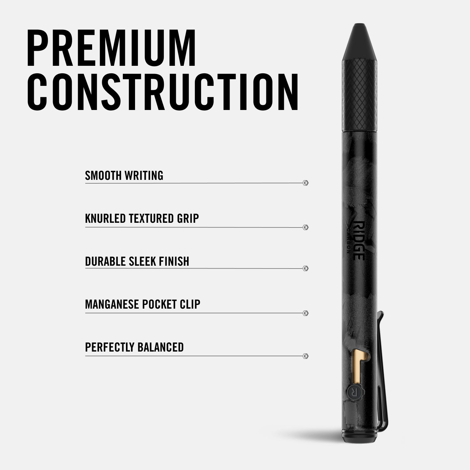 Ridge Bolt Action Pen - Premium Titanium EDC Pen for Everyday Carry, Writing & Gifts - Perfect for Office, Travel & Outdoor Adventures