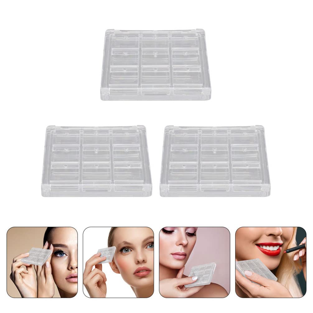 3-Piece Empty Eyeshadow Palette Box with Lipstick Storage - Travel Makeup Organizer Case for DIY Eyeshadow Pans & Lipsticks - Perfect for Travel, Home Makeup Storage & Professional Makeup Artists