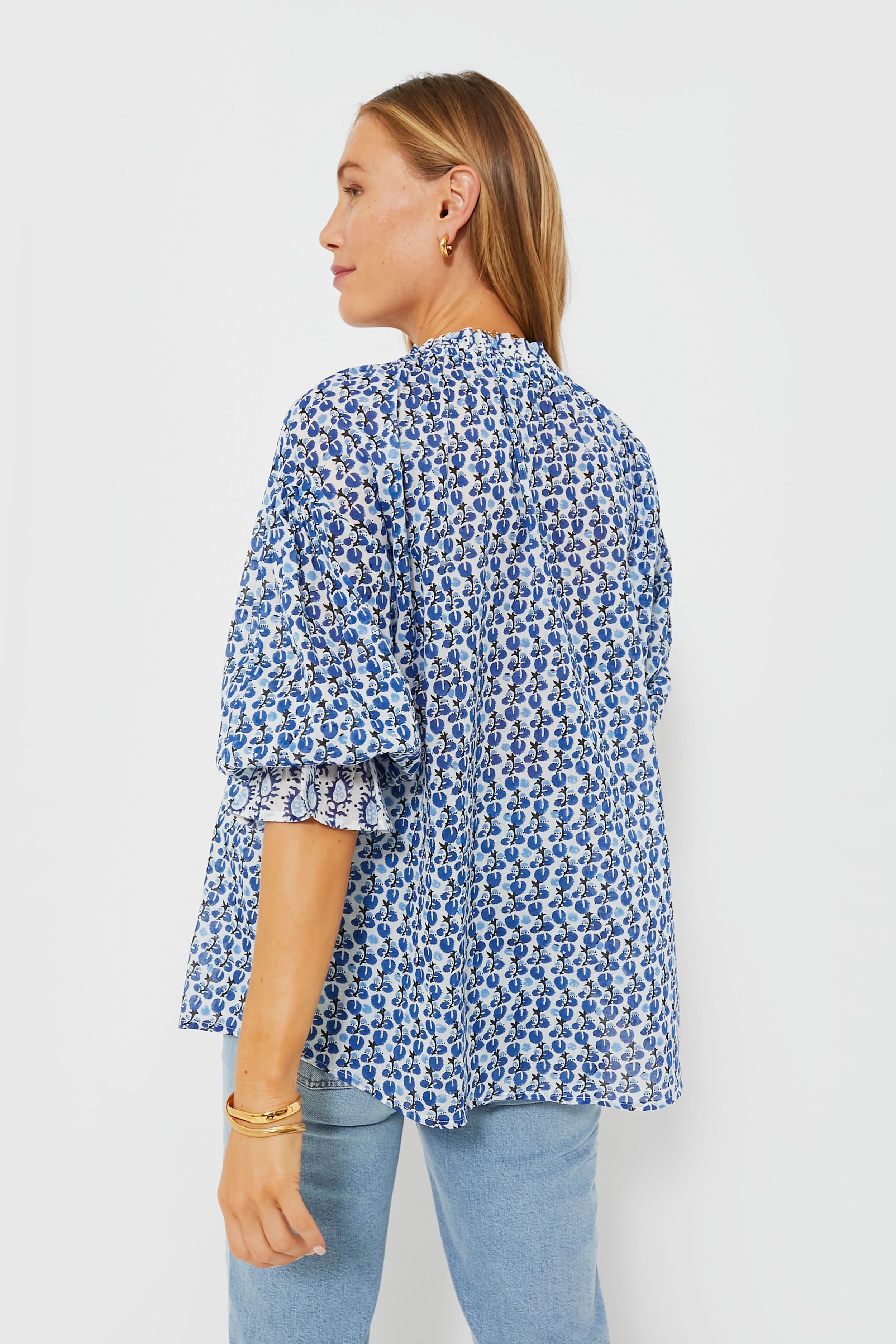 Blue Lavinia Rachel Shirt for Women - Stylish Casual Button Down Blouse for Everyday Wear | Perfect for Office, Dating & Weekend Outfits