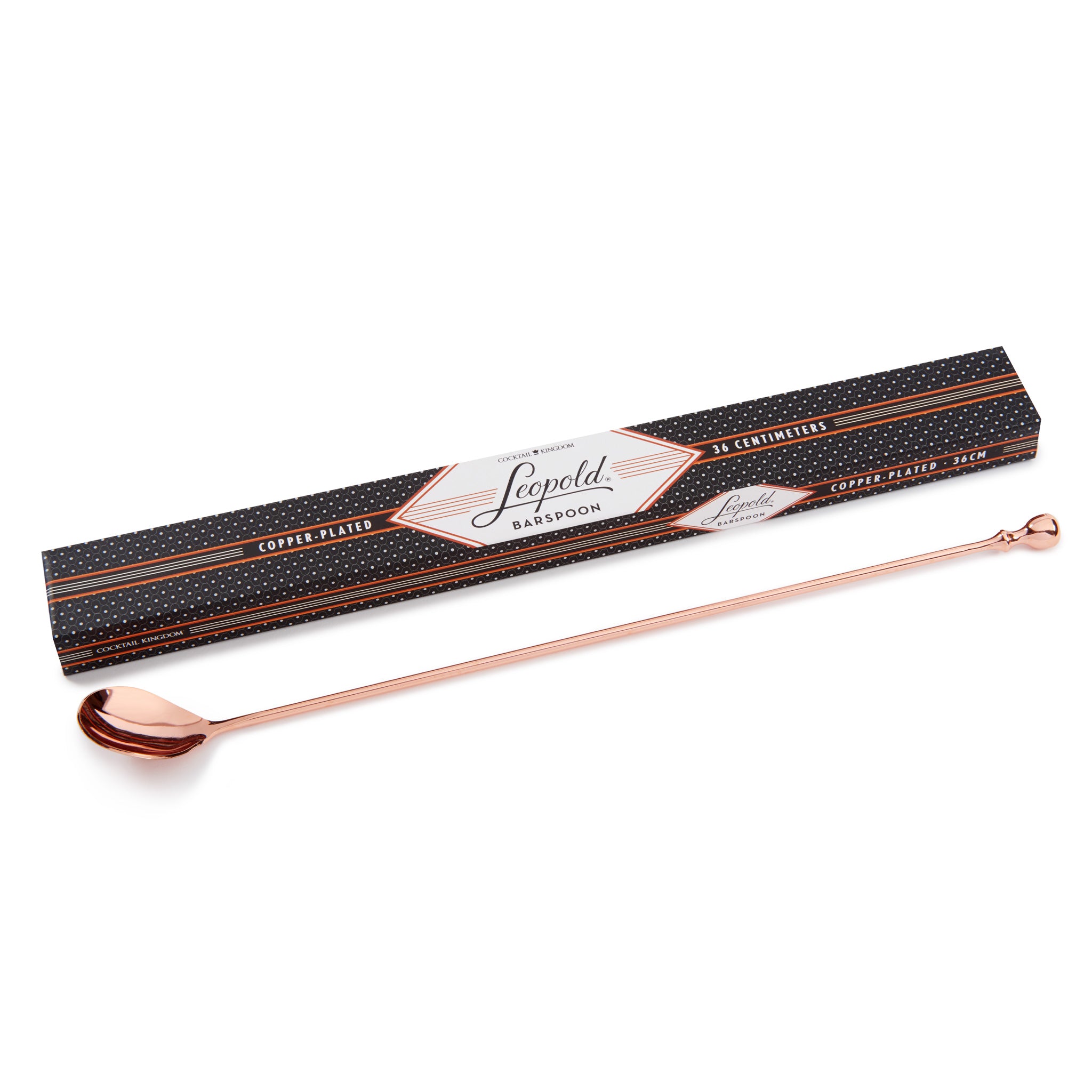 Leopold Copper Plated Bar Spoon 36cm - Premium Mixing Tool for Cocktails, Coffee & Kitchen Use