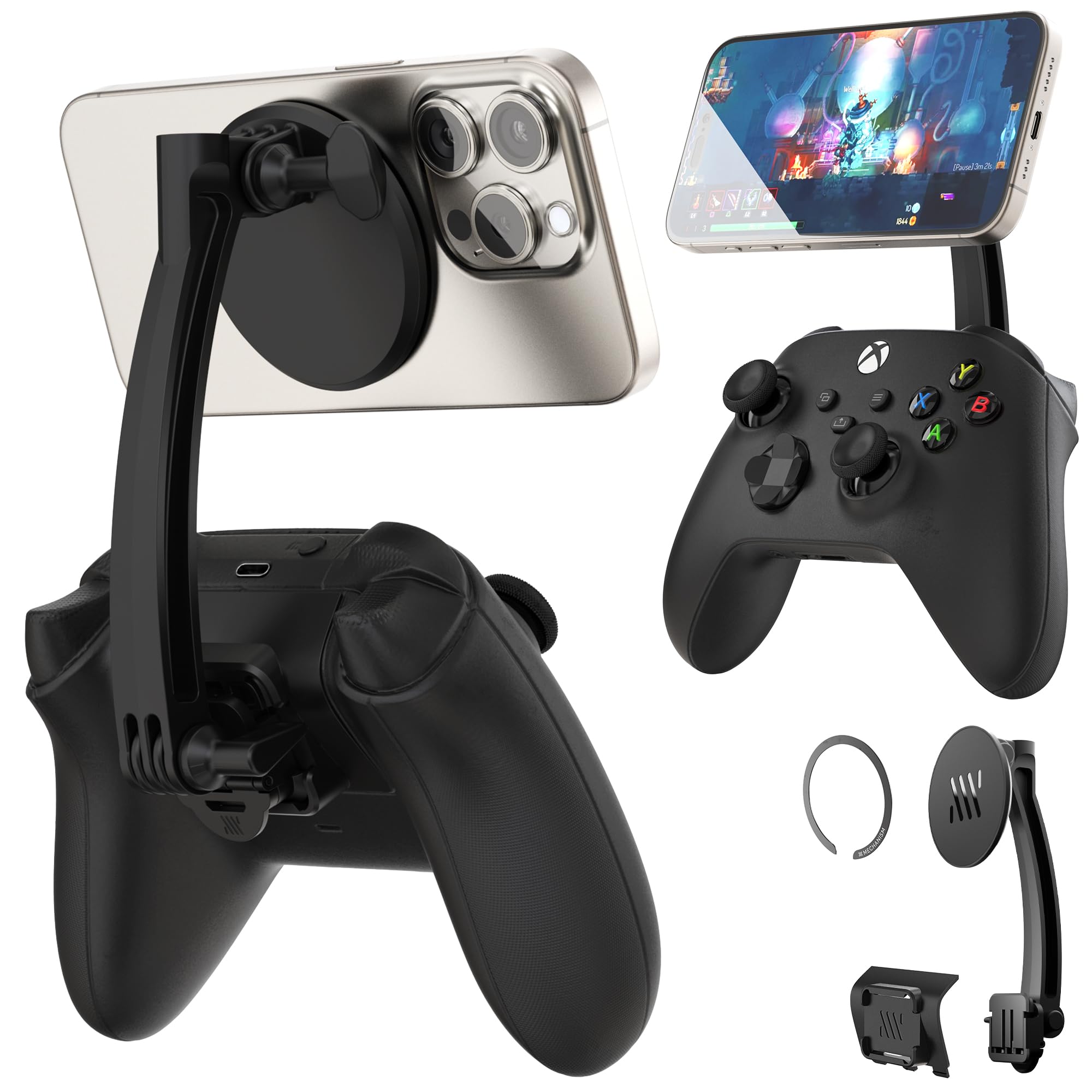 Wireless Xbox Series X/S Controller Phone Mount Holder - Compatible with iPhone & Android - Adjustable Angle for Gaming & Streaming - Perfect for Mobile Gaming, Live Streaming & Hands-Free Play