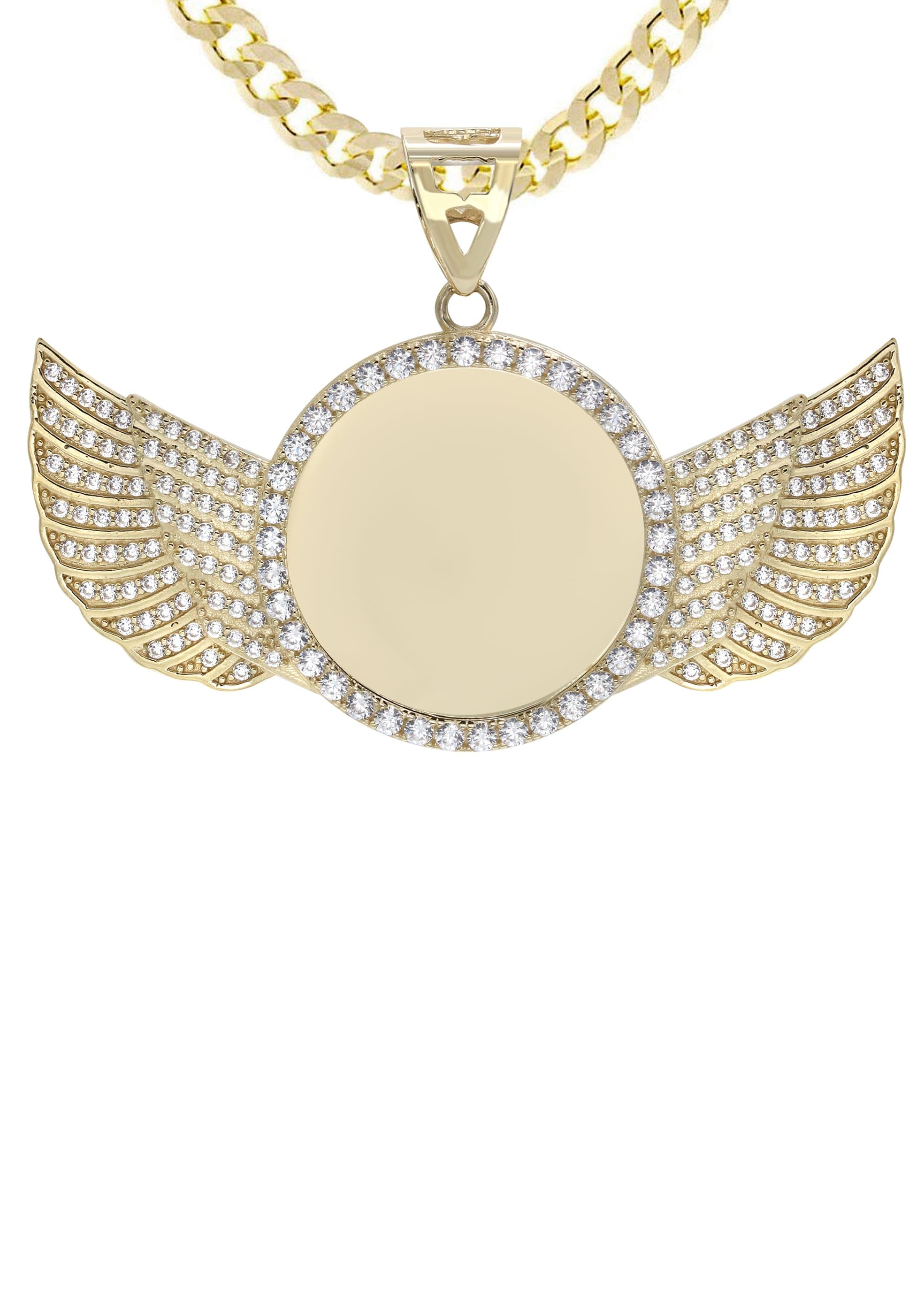 10K Yellow Gold Wings Picture Necklace - 19.2 Grams | Elegant Jewelry for Women, Gift for Her, Birthday, Anniversary, Valentine's Day | Perfect for Everyday Wear, Special Occasions & Photo Keepsakes