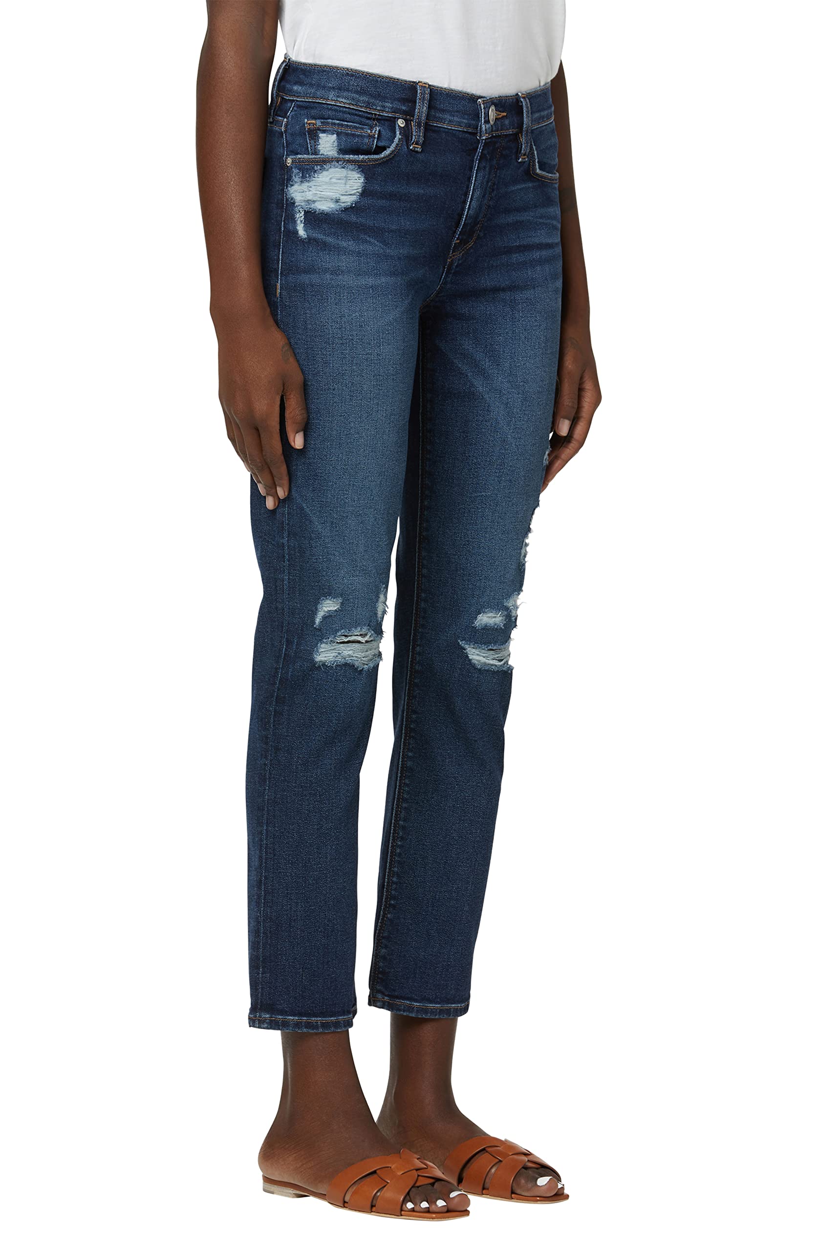 HUDSON Women's Nico Mid-Rise Straight Leg Crop Jean - Comfortable Stretch Denim Pants for Casual Wear, Work & Weekend Outfits