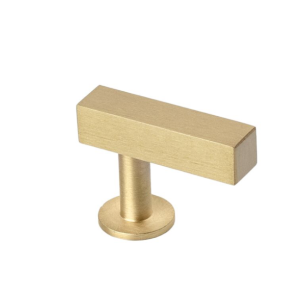 Brushed Brass Square Cabinet Knobs and Handles - Modern Drawer Pulls for Kitchen, Bathroom & Furniture - Lew's Hardware Collection