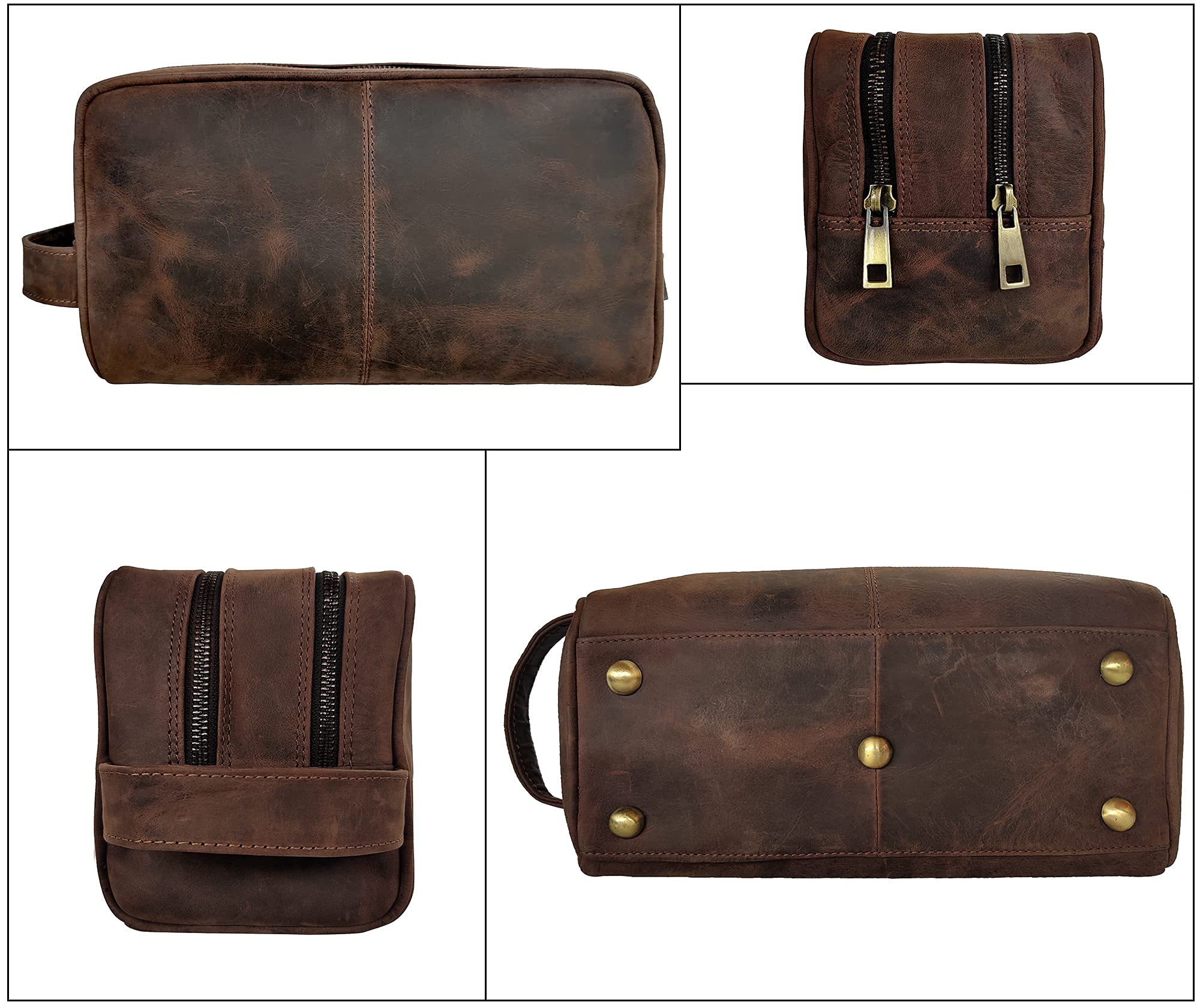 Premium Leather Duffel Bag & Toiletry Bag Set - Durable Travel Luggage Combo for Men & Women | Perfect Business Trip, Gym & Weekend Getaway Accessories