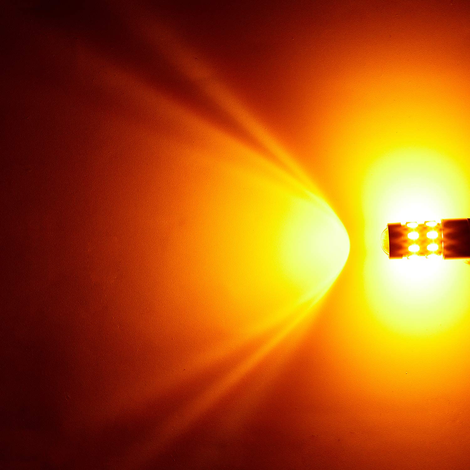 3157 LED Bulbs - Super Bright 24-SMD 9-30V Non-Polarity Amber Yellow Bulbs (Pack of 2) for Turn Signal, Blinker & Side Marker Lights - Compatible with 3056 3156 3057 4057 3157K 4157 - Perfect for Cars, Trucks & Motorcycles