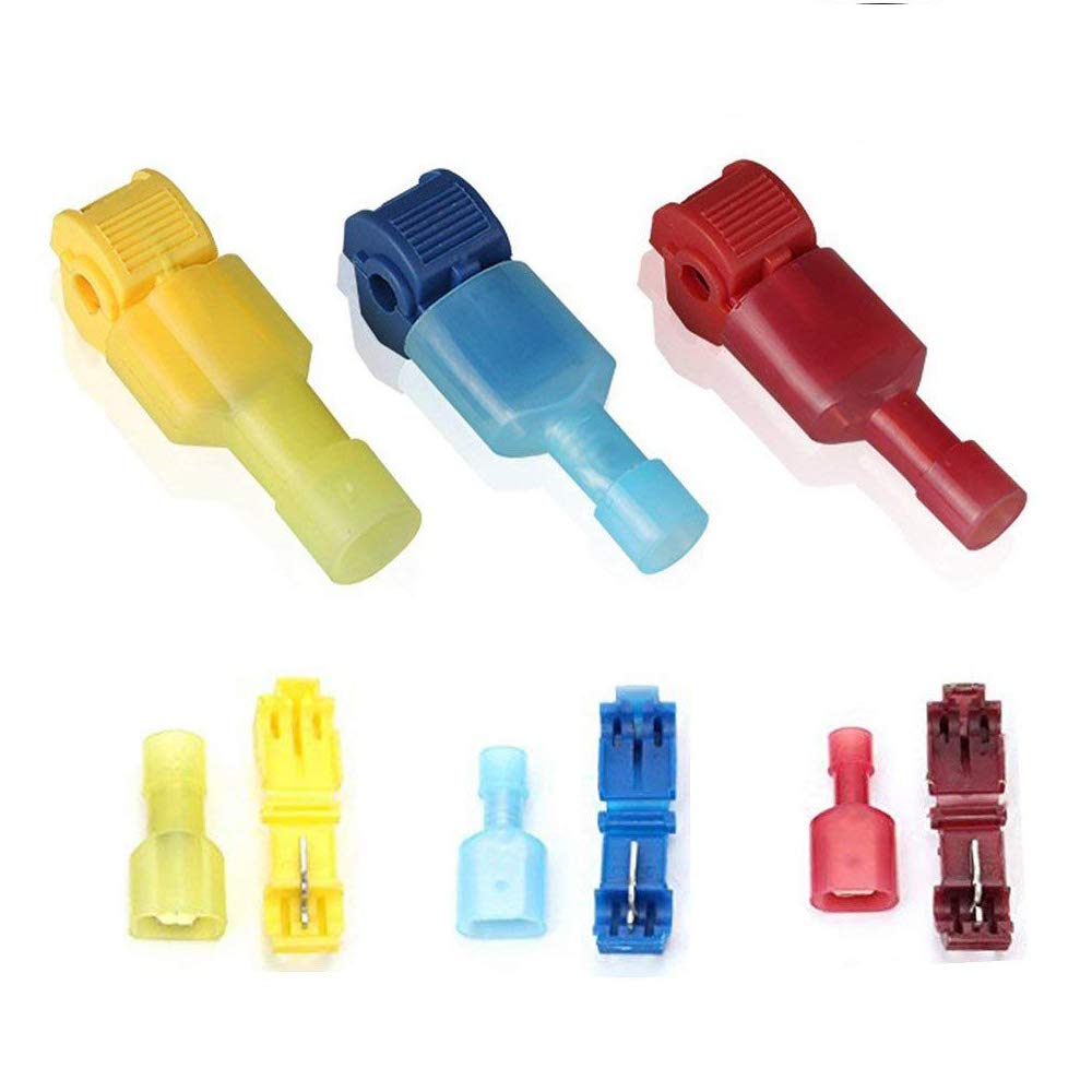 60 PCS Quick Splice Wire Connectors Kit - T-Tap Electrical Terminals, Nylon Insulated Male Disconnects for Automotive, Home & DIY Wiring Projects