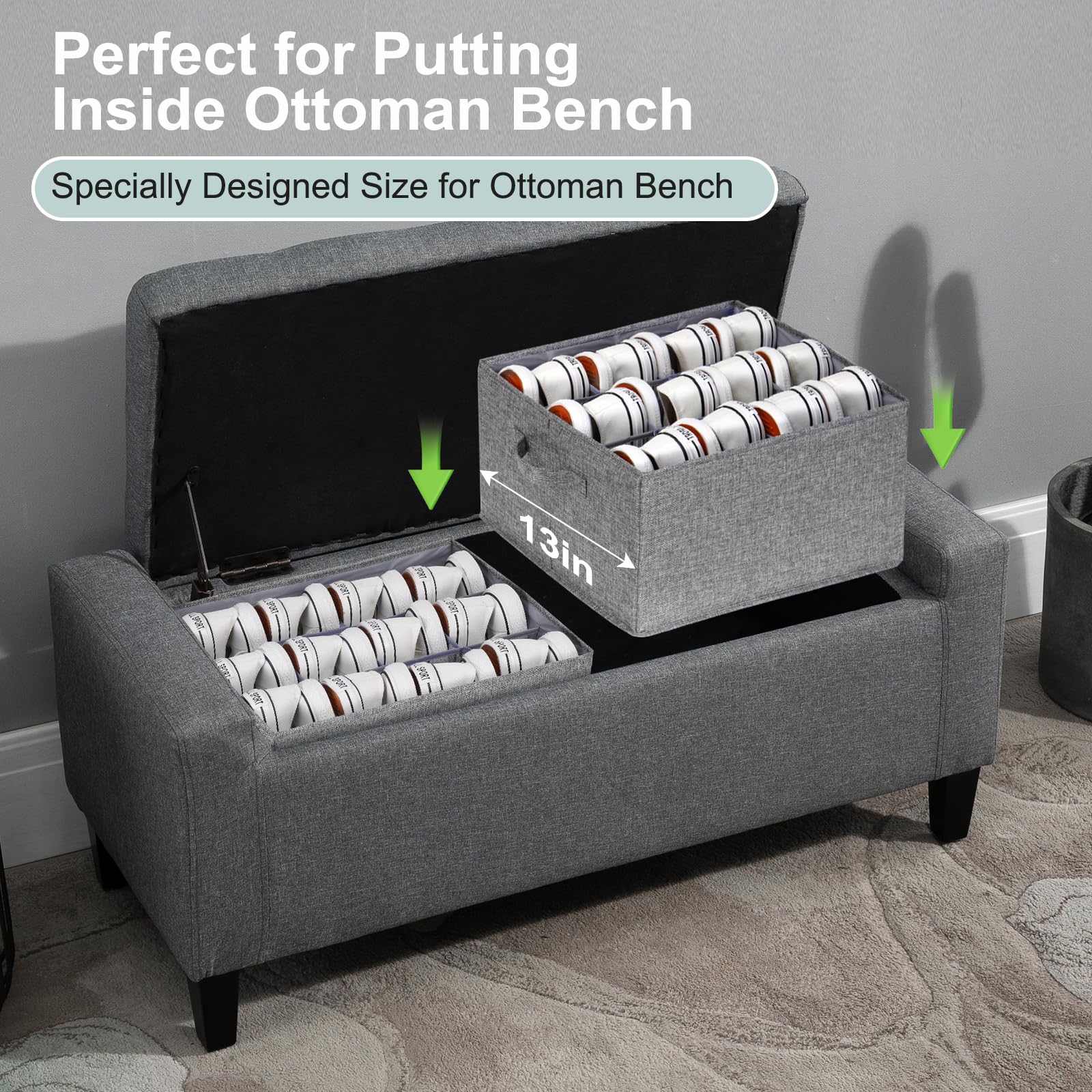 2-Pack Grey Shoe Organizer for Closet - Space Saving Storage Solution for Shoes, Sneakers, High Heels, Pants & Clothes - Holds Up to 24 Pairs - Perfect for Bedroom, Dorm, Entryway & Small Spaces
