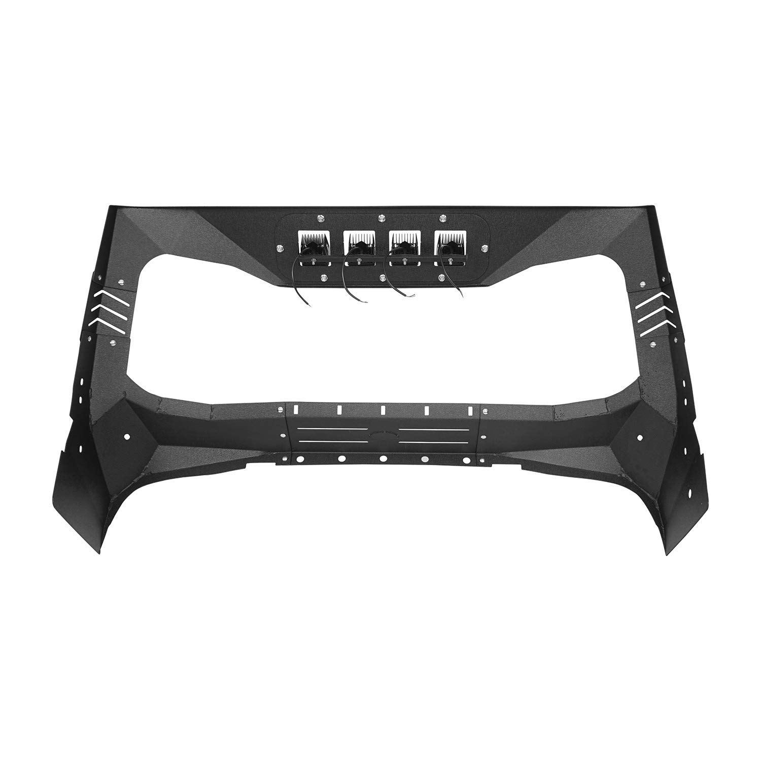 Hooke Road Wrangler TJ Windshield Frame Cover with 4 LED Lights - Sun Visor & Cowl Shade Body Armor for 1997-2006 Jeep Wrangler TJ - Perfect for Off-Roading, Camping & Sun Protection