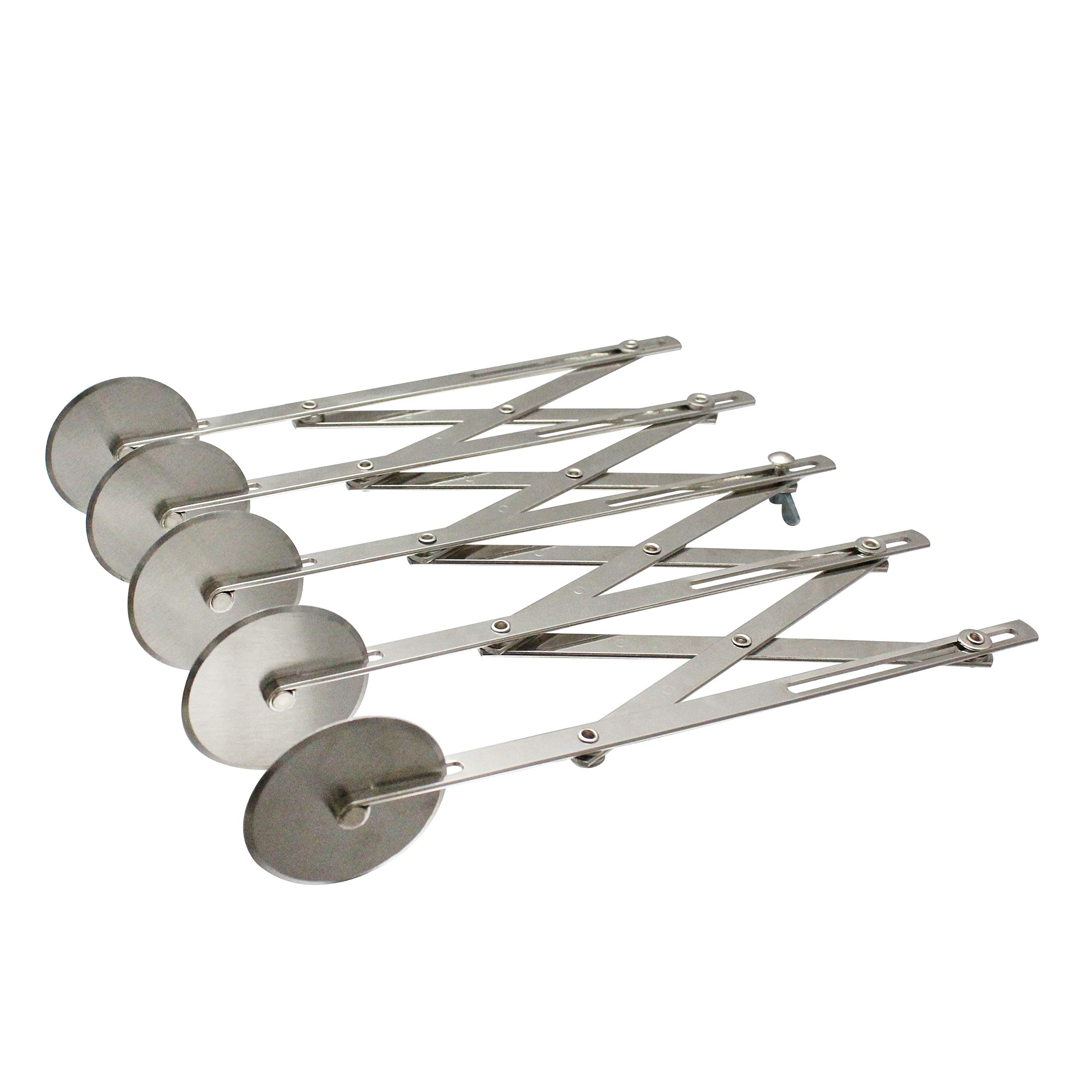 Thunder Group SLADD05 5-Wheel Adjustable Lockable Stainless Steel Dough Divider - Perfect for Bakeries, Pizza Shops & Commercial Kitchens