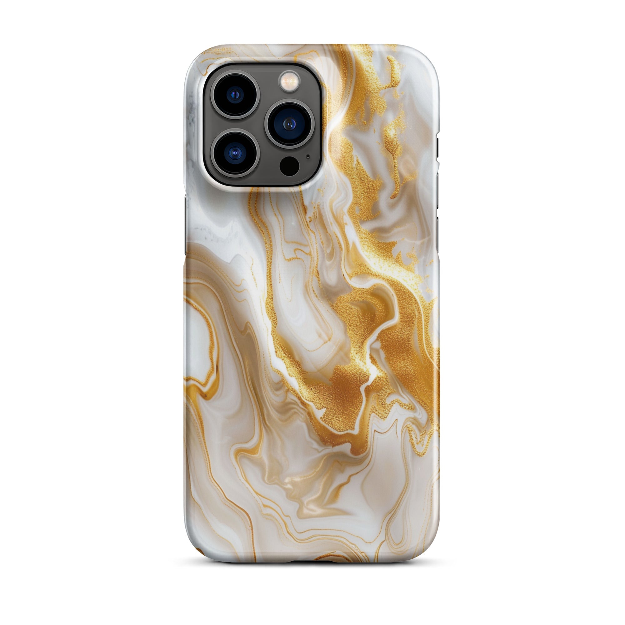 Elegant Gold Marble Snap Case for iPhone 14/13/12/11 Pro Max - Stylish Protective Cover with Secure Fit - Perfect for Daily Use, Work & Travel