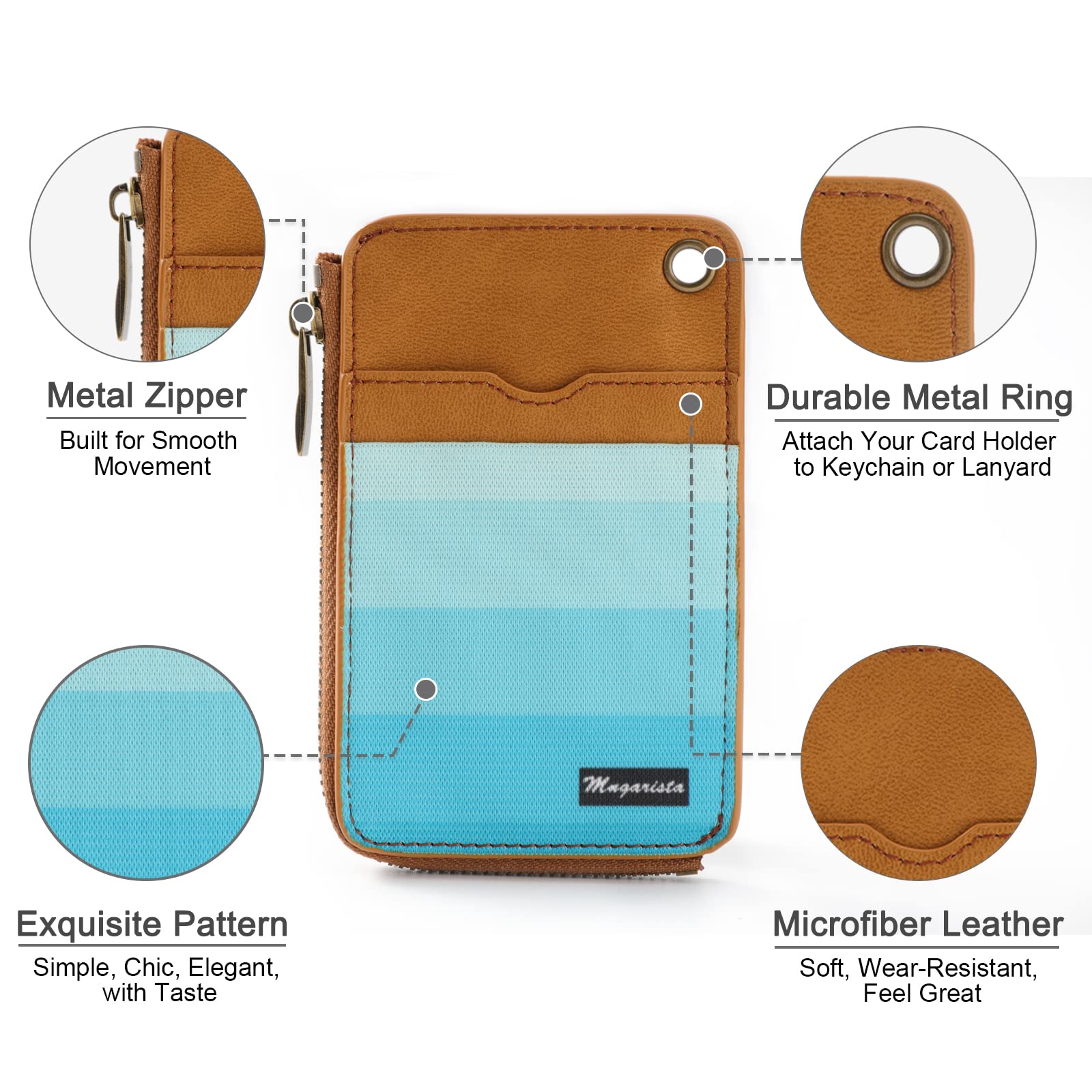 MNGARISTA Slim Elastic Card Holder Wallet - Minimalist Vertical Credit Card Organizer for Men & Women with 3 Card Slots & Zipper Pocket | Perfect for Front Pocket, Travel & Everyday Use