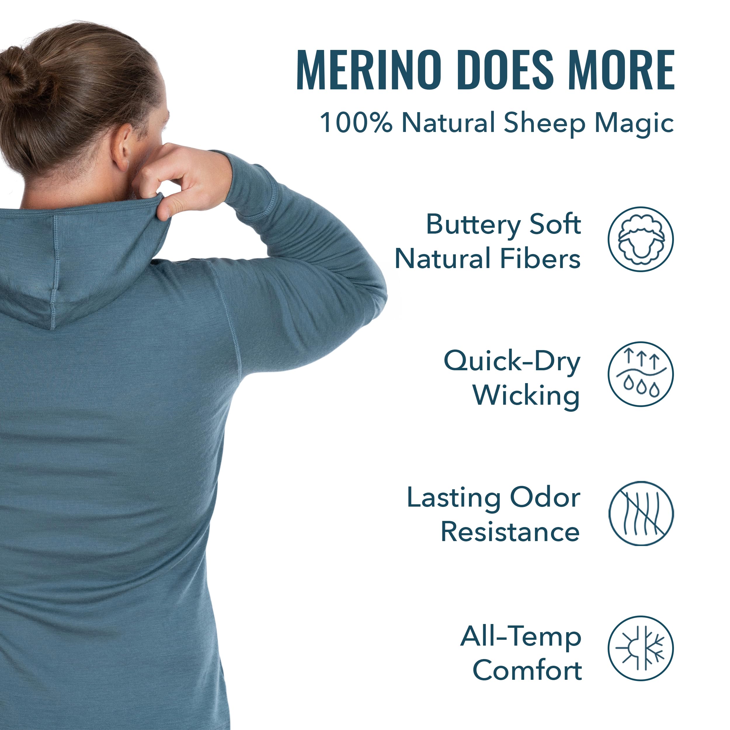 Premium 100% Merino Wool Pullover Hoodie - Ultra Soft & Warm Winter Sweatshirt for Men & Women - Perfect for Hiking, Skiing & Outdoor Adventures