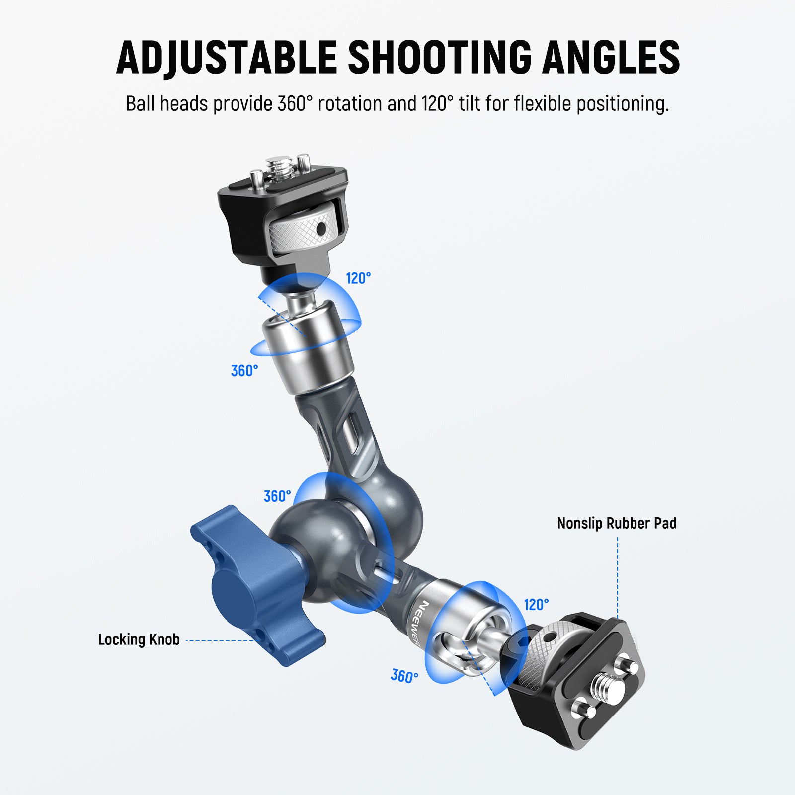 NEEWER UA077 7-Section Articulating Magic Arm with Super Clamp - Flexible Camera Mount for DSLR, Camcorder, Light, Microphone - Perfect for Studio, Vlogging, Photography & Video Production