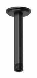 6-Inch Ceiling Mount Shower Arm with Round Escutcheon - Matte Black (568BK) by RIOBEL | Durable Bathroom Fixture for Modern & Rustic Home Decor