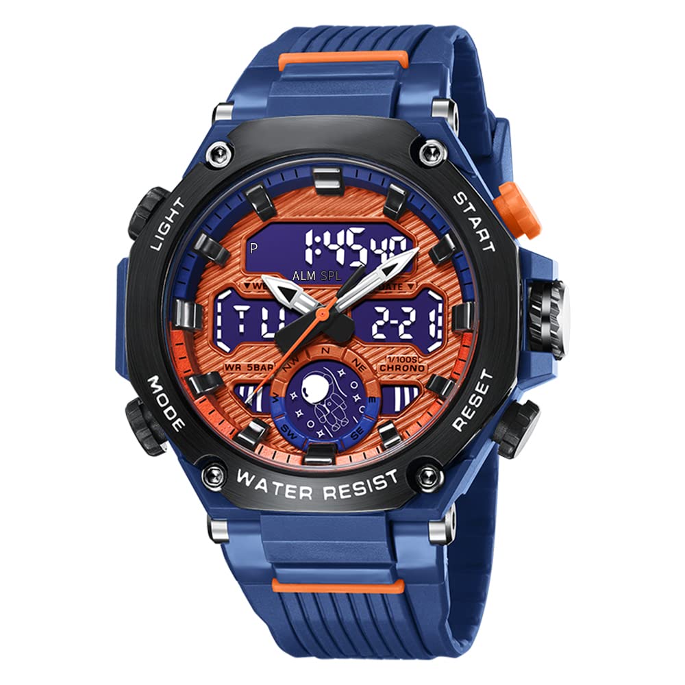 FANMIS Men's Digital Sports Watch - Waterproof 50M, LED Backlight, Alarm, Stopwatch | Perfect for Running, Swimming & Outdoor Activities