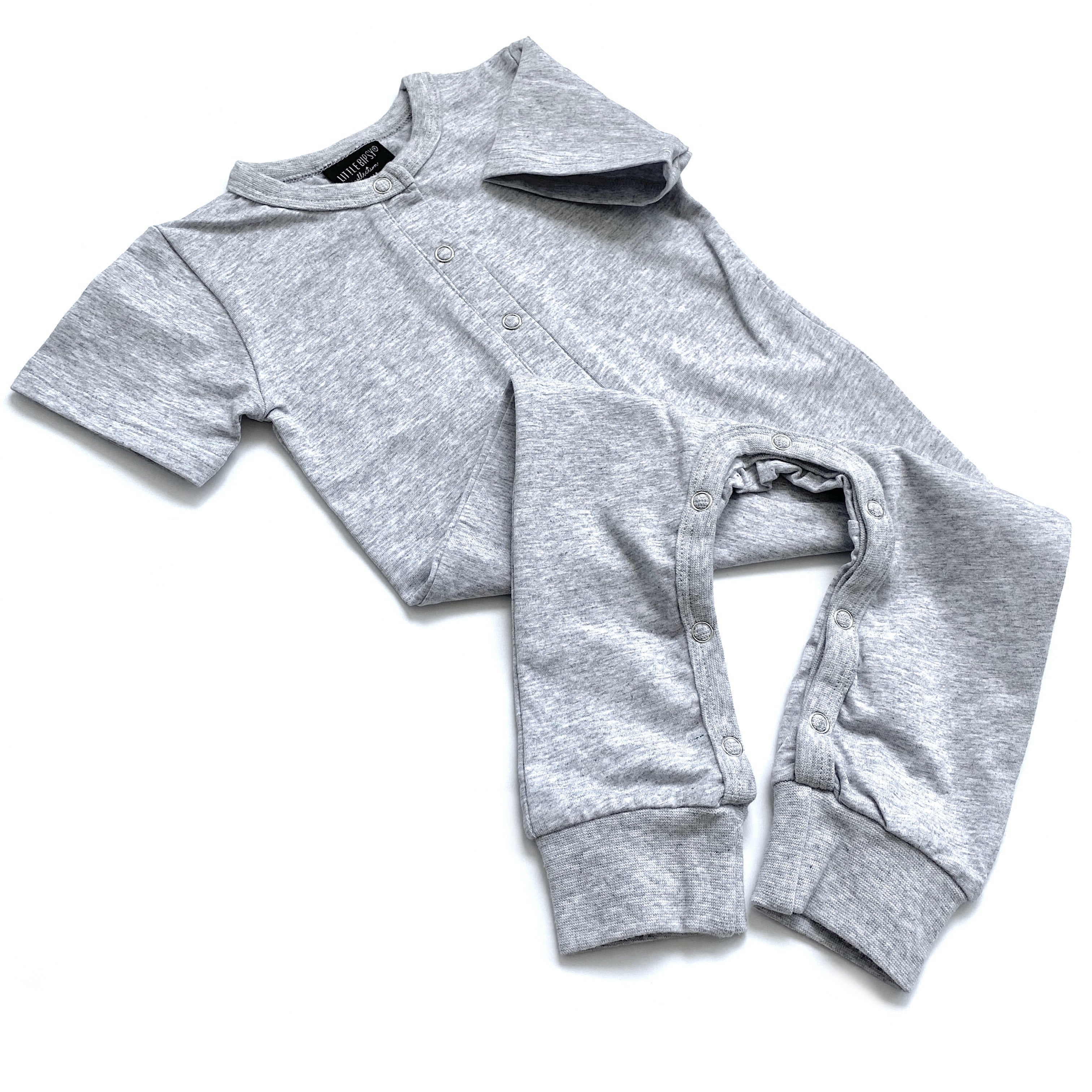Classic Snap Romper for Baby - Soft Grey Cotton Jumpsuit | Perfect for Playtime, Outings & Photo Shoots