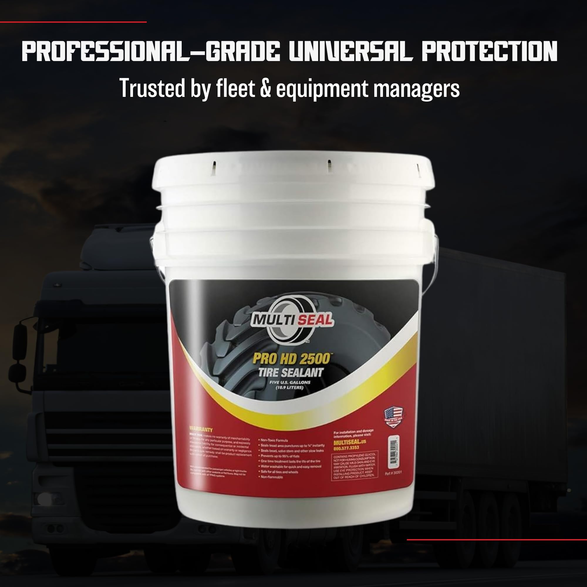 PRO HD 2500 Heavy Duty Tire Sealant - Industrial & Agricultural Grade, 5 Gallon Pail - Perfect for Tractors, Forklifts & Construction Equipment