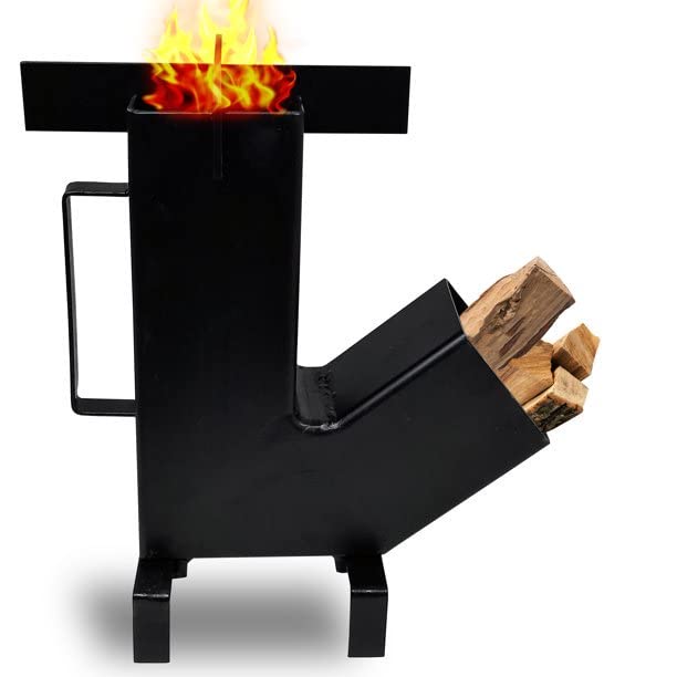 Portable Rocket Stove for Camping, Backpacking & Emergency Survival - Compact Wood Burning Stove with Side Leg Holder - Perfect for Outdoor Cooking, Hiking & Power Outages