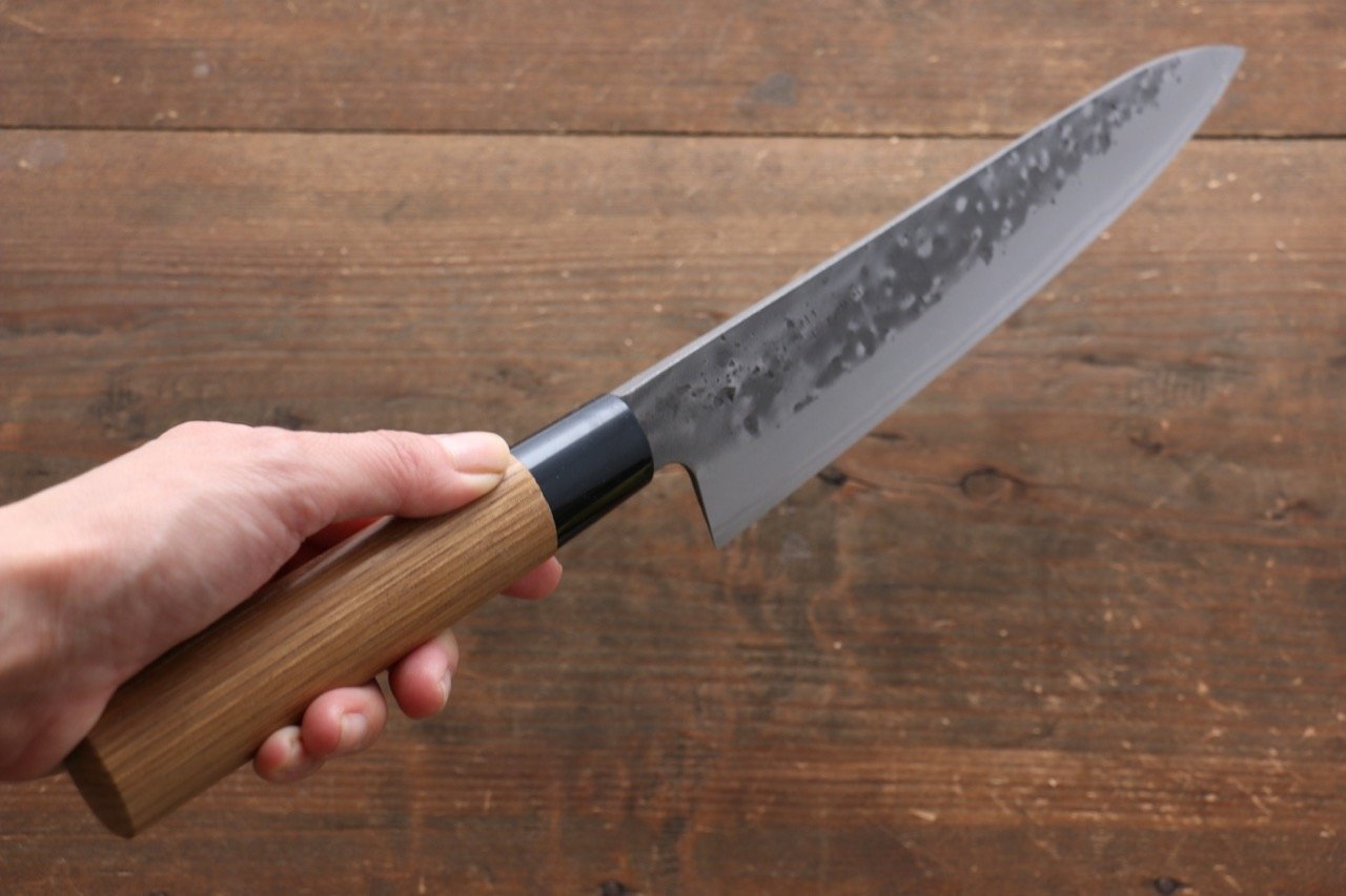 Premium Seisuke Blue Steel No.2 Nashiji Japanese Chef Knives Set - Gyuto, Santoku & Petty Knives for Professional Cooking & Home Kitchen Use