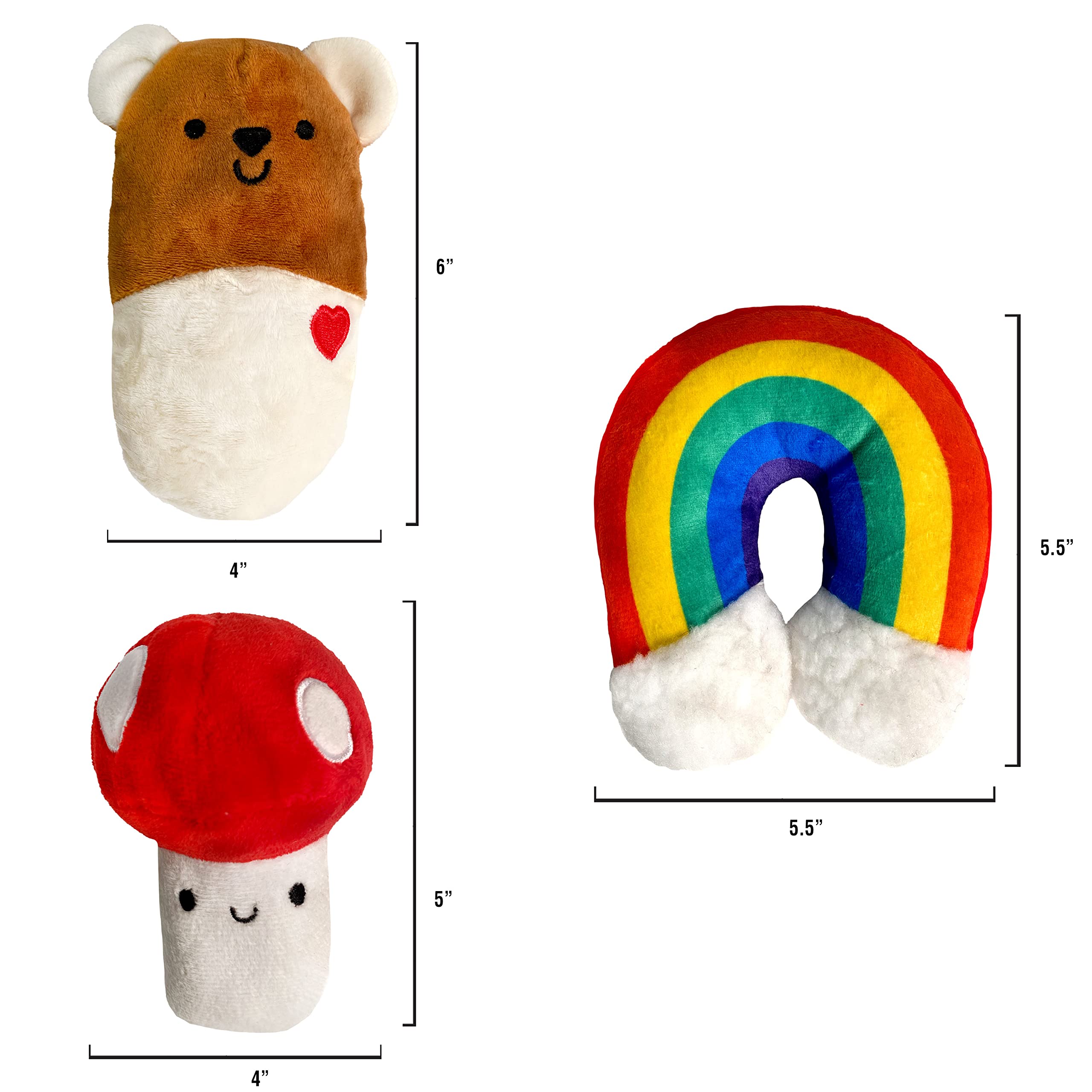 TONBO Cute Fun Plush Dog Toys - Forest Friends Combo for Small & Medium Dogs - Soft Chew Toy for Teething Puppies & Playtime - Perfect for Indoor & Outdoor Use