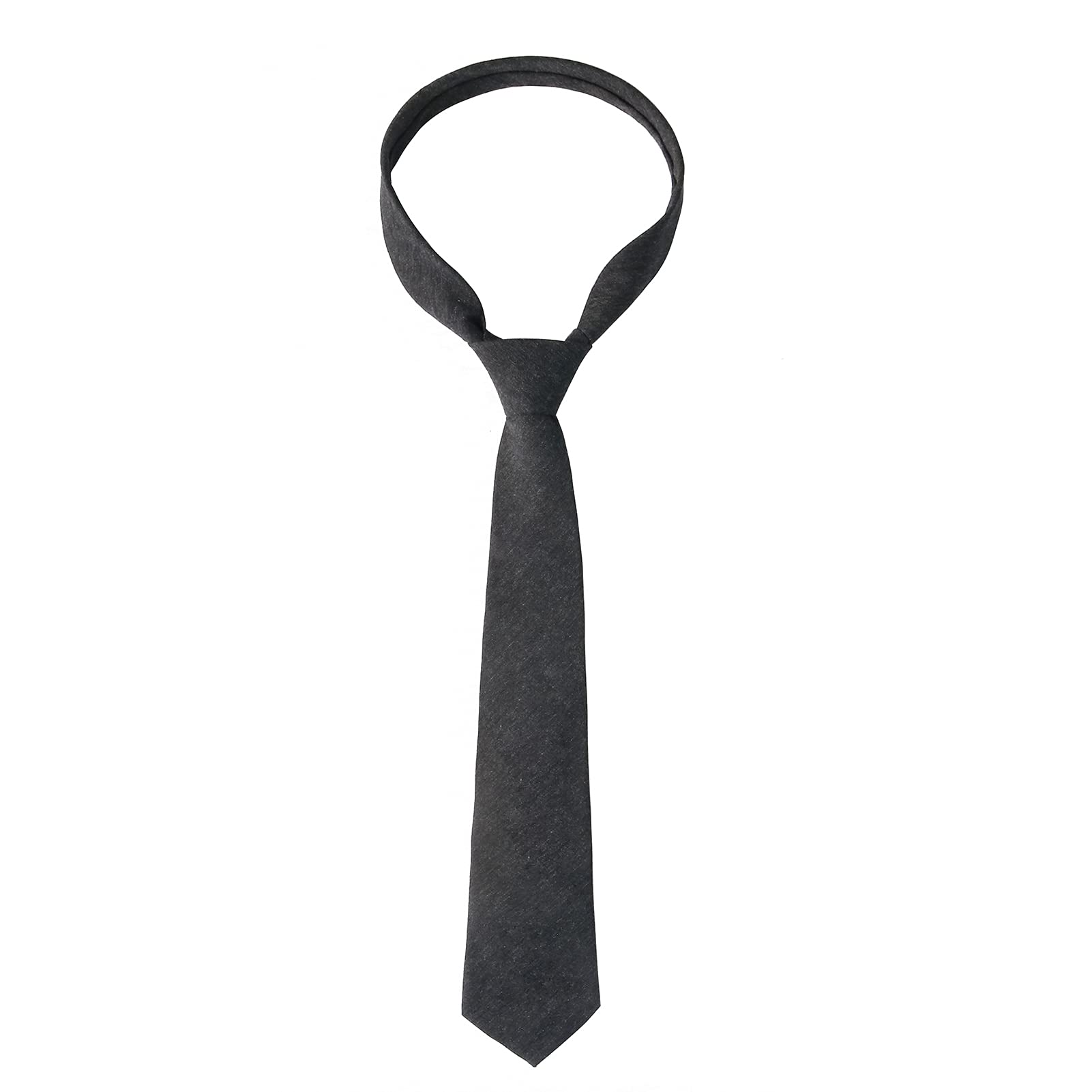 HOULIFE Men's Skinny Ties - Solid Color & Cotton Stripe Slim Neckties for Wedding, Business, Party | Formal & Casual Office Wear | Perfect Gift for Groomsmen, Fathers Day & Graduation