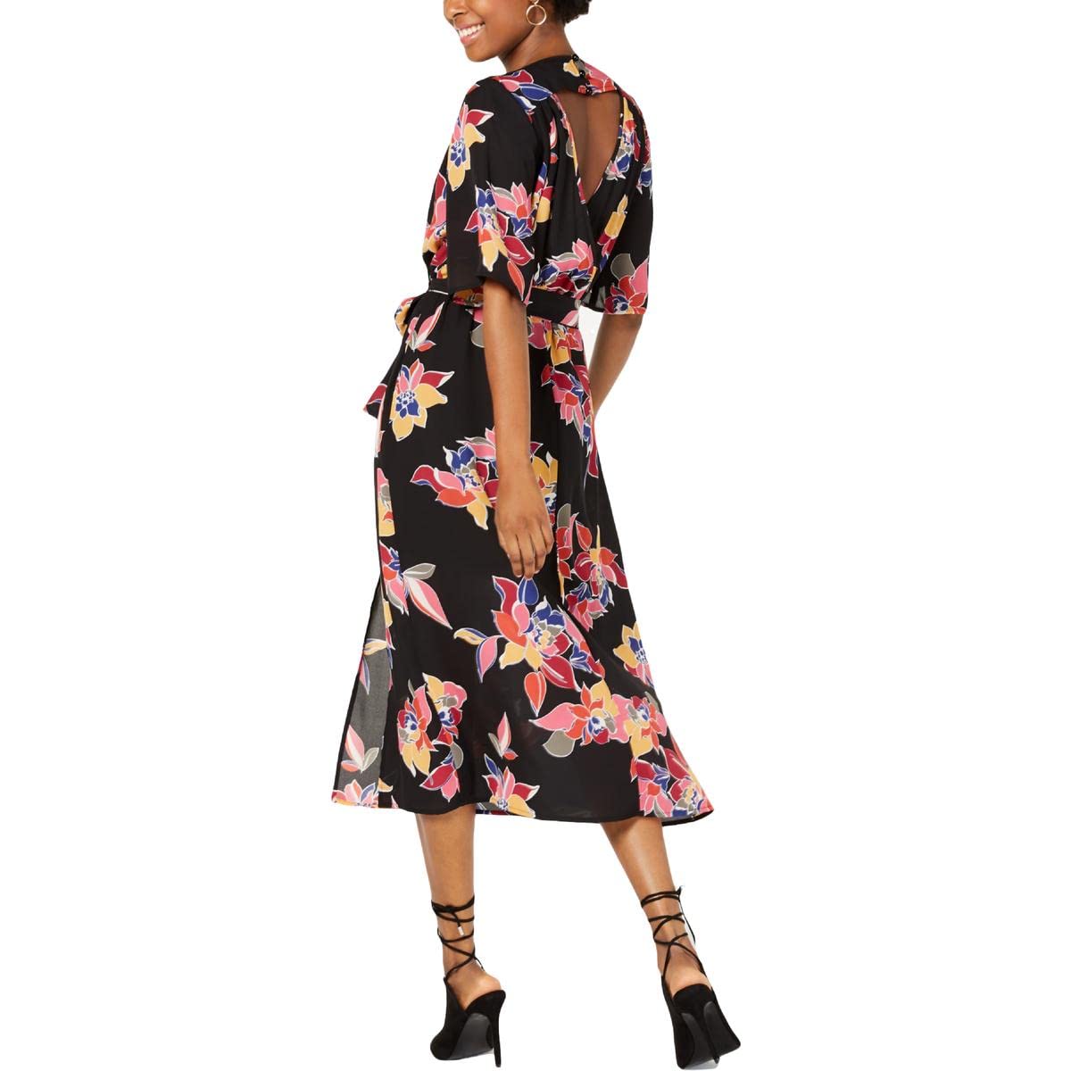 Trixxi Floral Wrap Midi Dress for Women - Perfect for Summer Outings