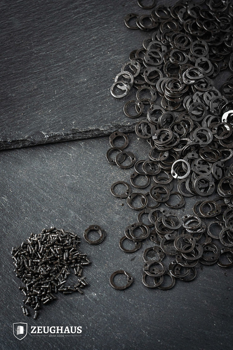 9mm Burnished Loose Flat Rings with Rivets - 1 kg Pack for Jewelry Making, DIY Crafts, and Chainmail Projects
