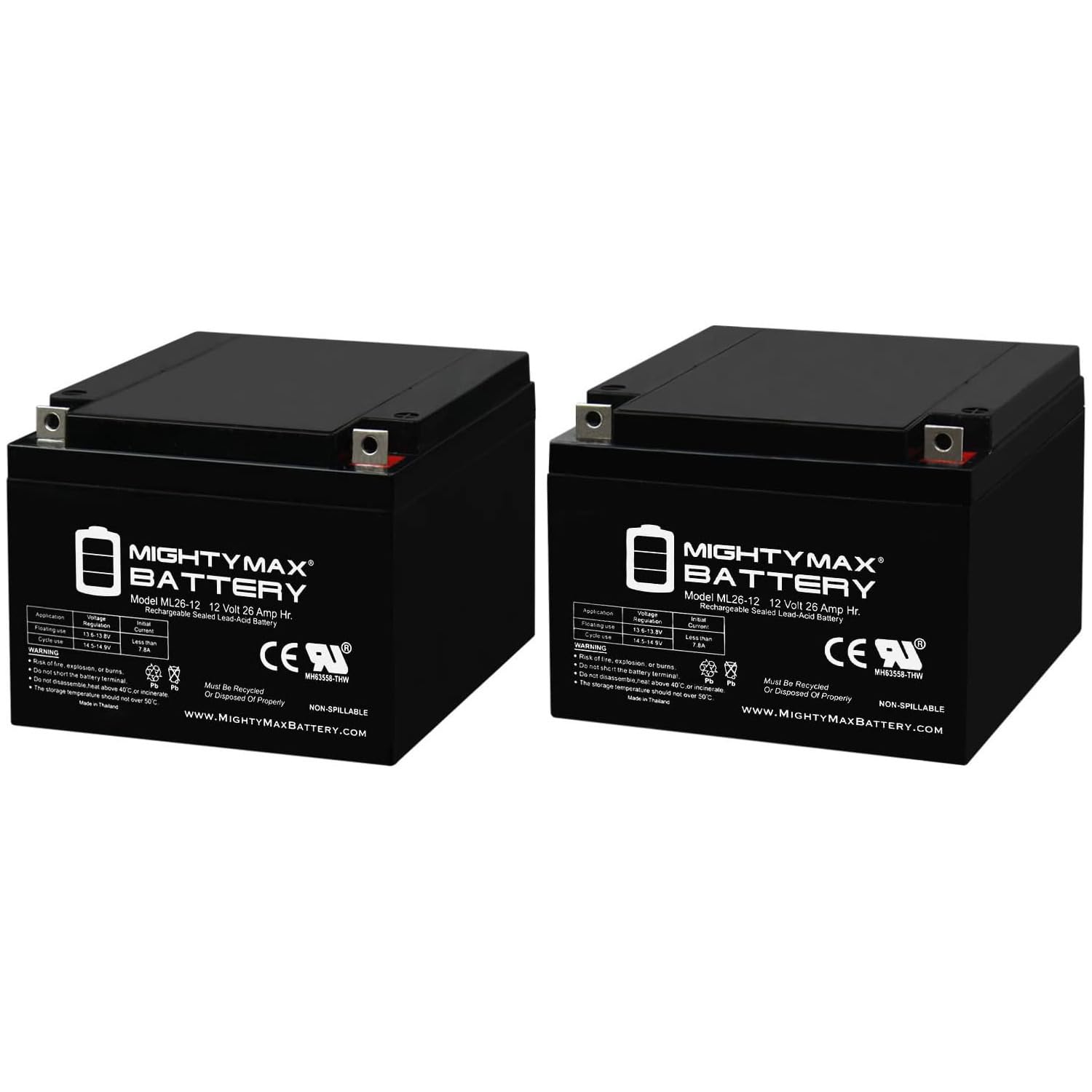 Mighty Max 12V 26AH Rechargeable SLA Battery - Replacement for Enersys SBS30-2 Pack - Perfect for UPS Backup, Medical Equipment, and Power Wheelchairs