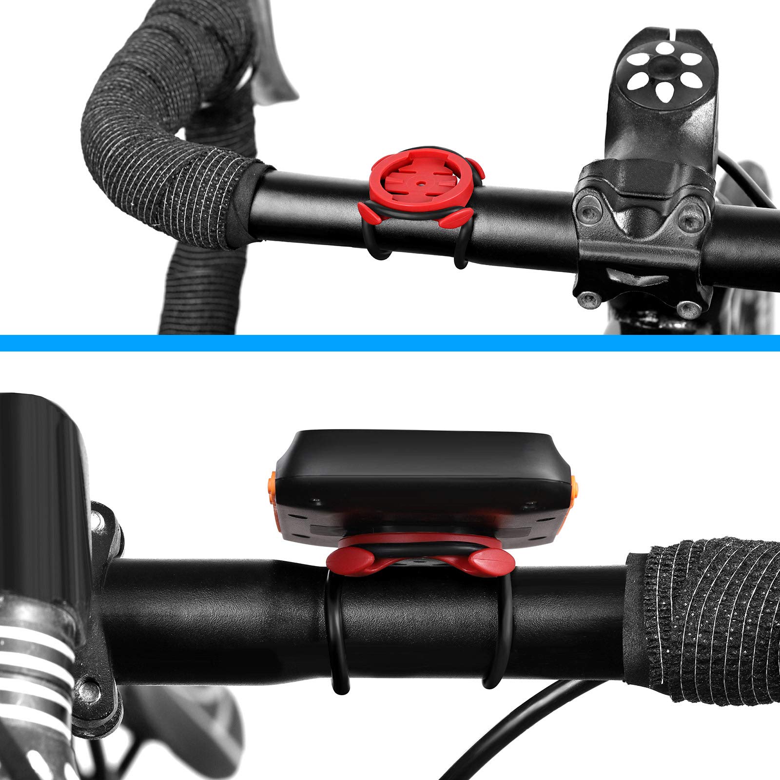 CooSpo Out-Front Bike Computer Mount Holder - Compatible with Garmin, Wahoo, XOSS GPS Cycling Computers - Lightweight Plastic Bicycle GPS Mount Adapter for Road & Mountain Bikes - Perfect for Cycling, Commuting & Outdoor Training