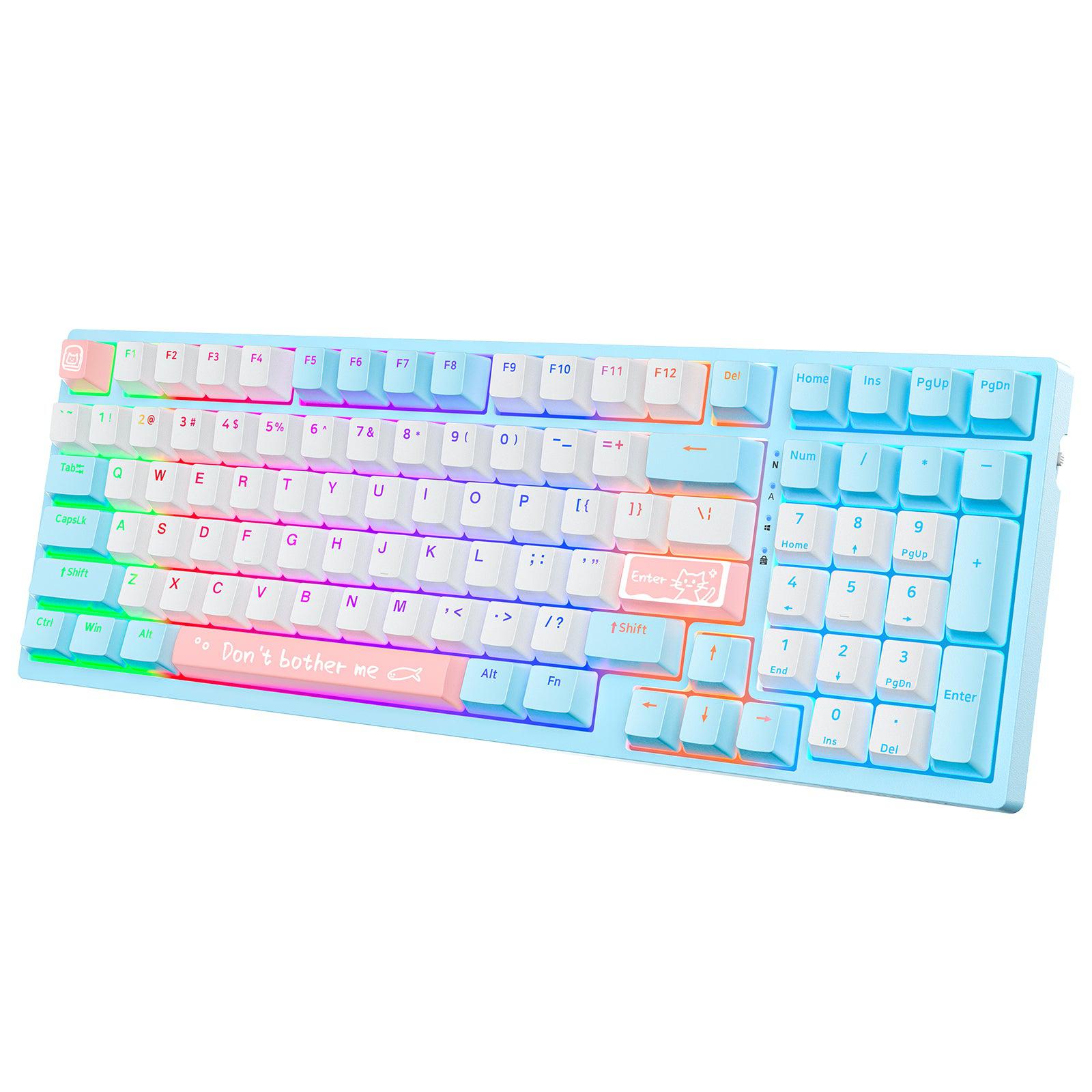 ONIKUMA G38 RGB Wired Mechanical Gaming Keyboard - 98 Keys with Customizable Backlight for PC & Laptop - Perfect for Esports, Typing & Office Work