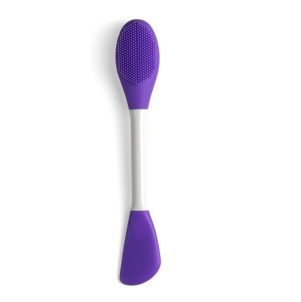 BIRZAR Silicone Face Mask Applicator & Lip Cleansing Brush - Ultra Soft Hygienic Silicone Bristles for Gentle Exfoliation - Multi Color (1 Pack) - Perfect for Skincare Routine & Makeup Removal