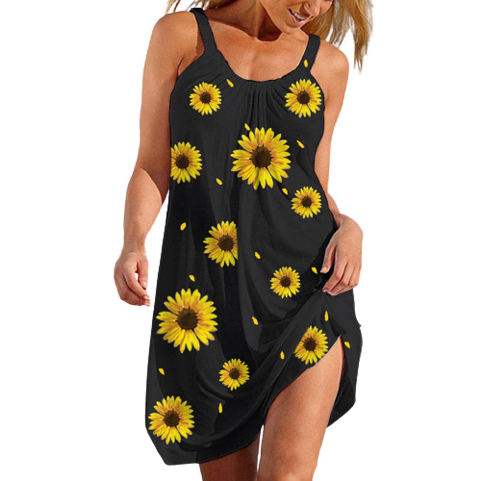 Sexy Summer Dresses for Women - Floral Beach Sundress Sleeveless Short Casual Boho Tank Dress | Perfect for Vacation, Beach Party & Date Night