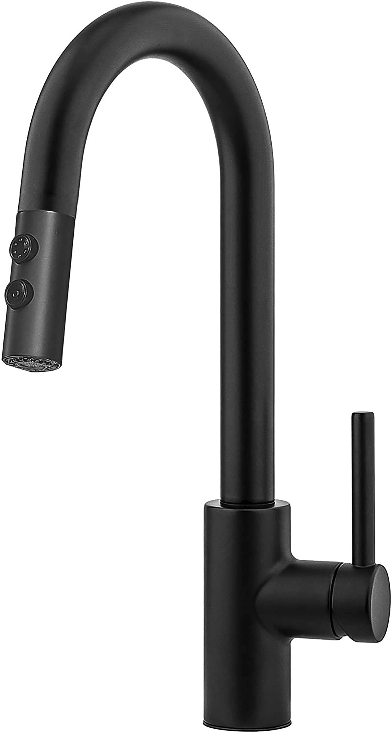 Matte Black Kitchen Faucet with Pull Down Sprayer - Single Handle for Sink & RV Use
