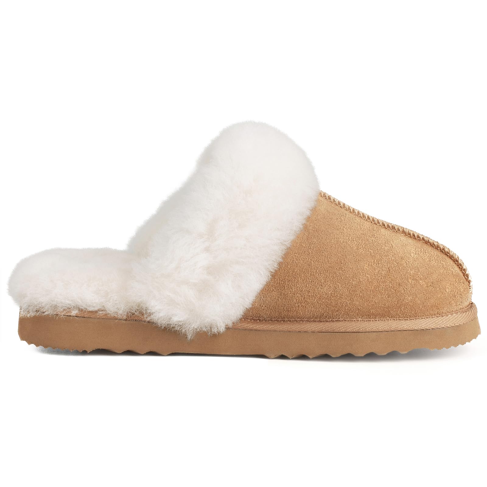 Parfeying Women's Sheepskin House Slippers - Soft Indoor/Outdoor Shearling Slippers for Women with Non-Slip Sole | Cozy Home, Office & Winter Wear