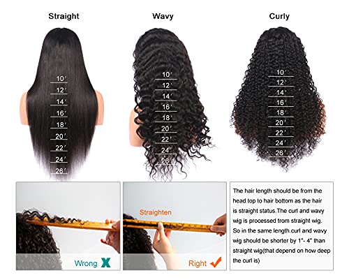 Afro Kinky Curly Human Hair Wig with Bangs - 200% Density Virgin Brazilian Hair - 24 Inch Short Curly Wig with Machine Made Scalp - Natural Black Color for Women - Perfect for Daily Wear, Cosplay & Special Occasions