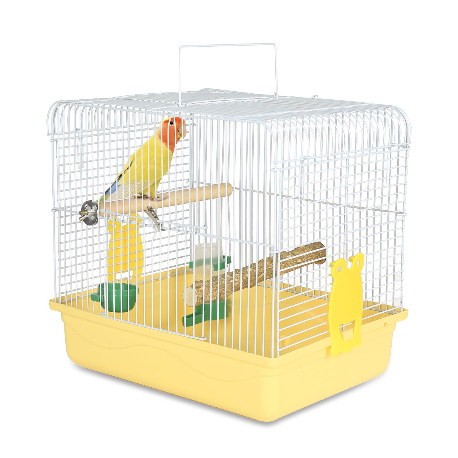 Lightweight Portable Bird Cage for Parakeets, Cockatiels & Budgies - Hanging Travel Carrier with Stand for Indoor & Outdoor Use | Small Yellow Bird Cage for Home Decor, Garden, Vet Visits & Bird Training | Perfect for Living Rooms, Patios & Bird Shows | Ideal for Travel, Daily Use & Bird Exhibitions | Great for Home, Travel, Training & Outdoor Adventures