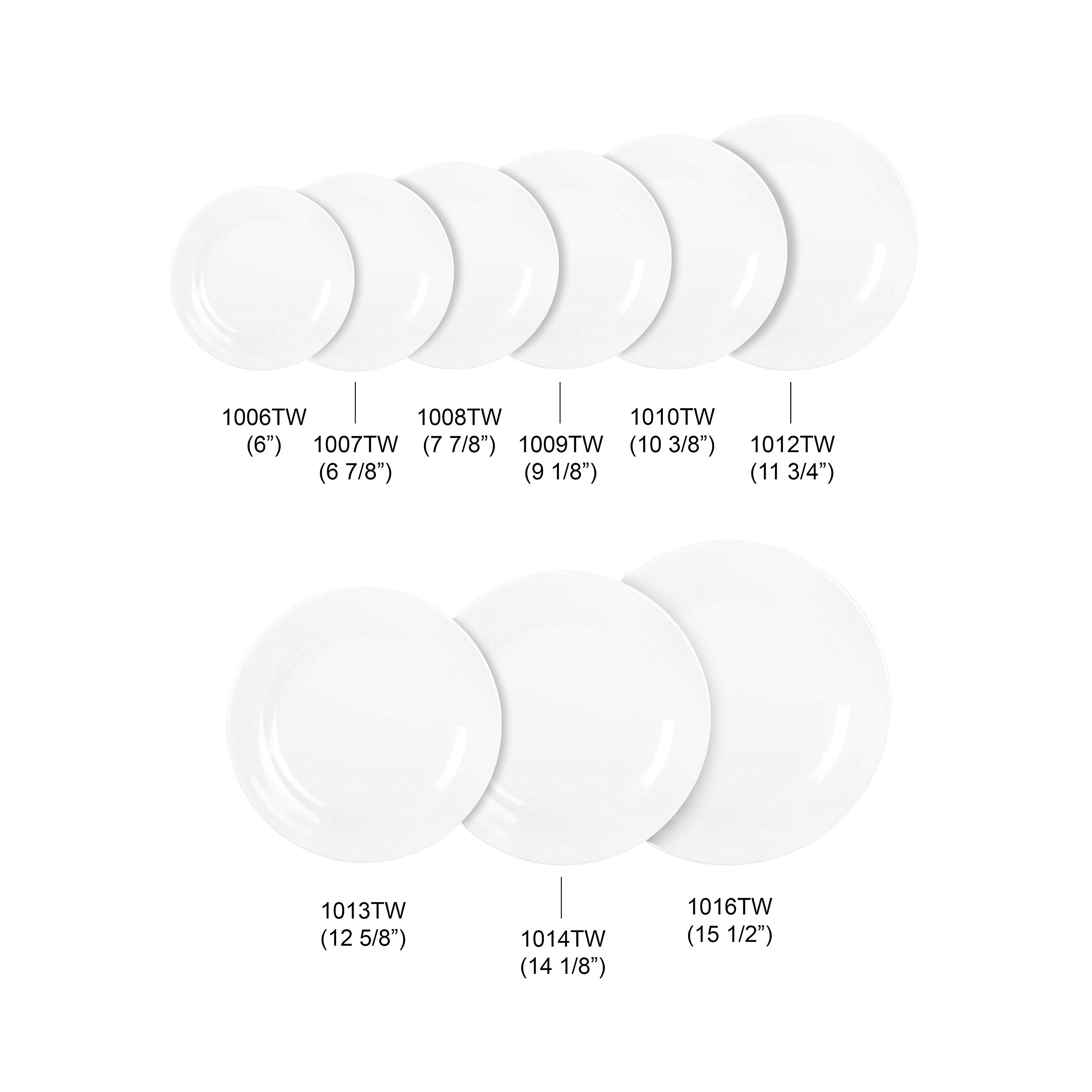 Thunder Group Imperial Melamine Dinnerware 15.5 Inch Plate - Set of 12 Durable Shatterproof Plates for Restaurants, Catering & Outdoor Dining