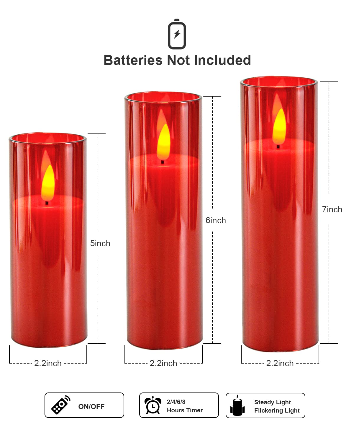 9-Piece Flameless LED Candles with Remote - Battery Operated Pillar Candles (2.3